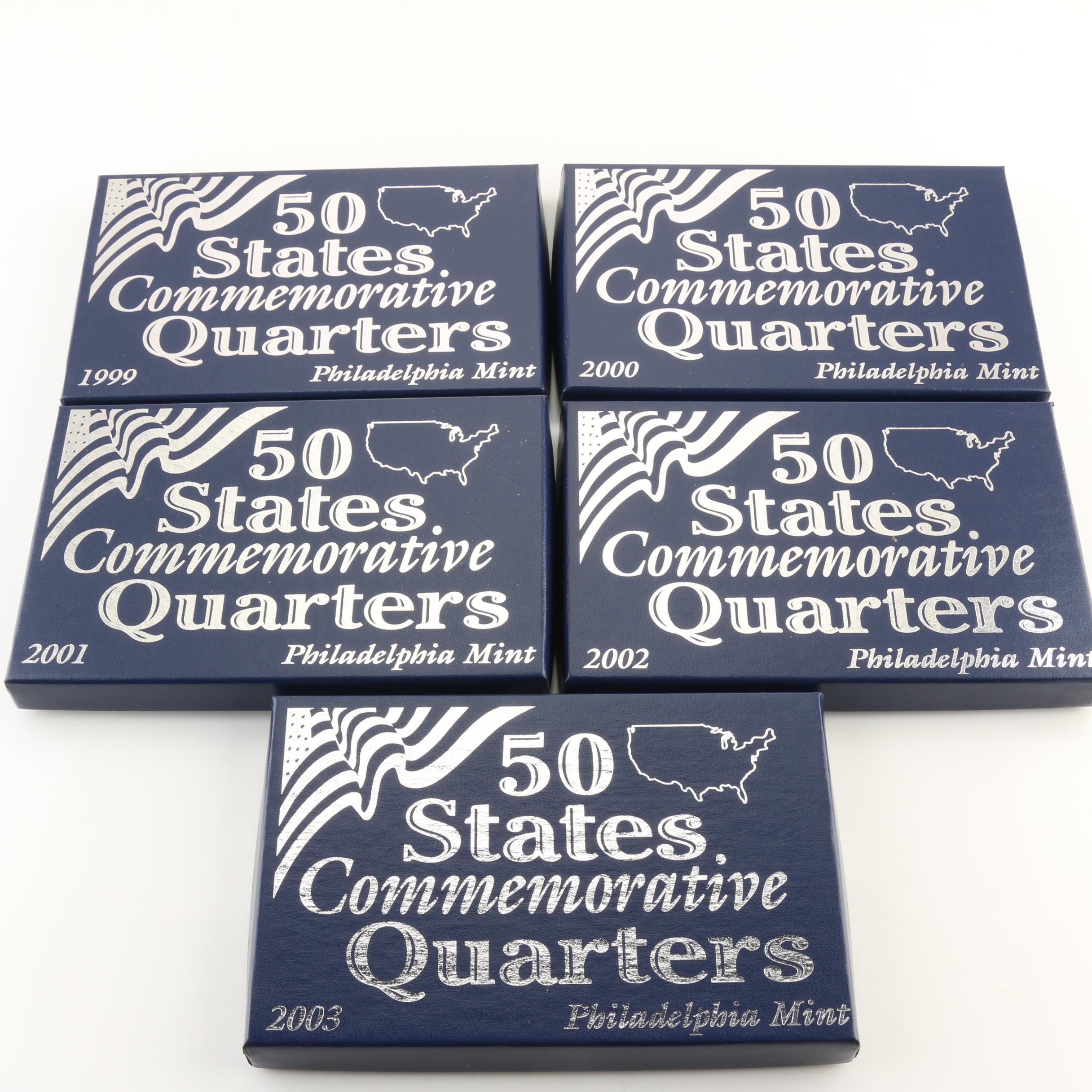Group of Twenty-Five Philadelphia Mint Statehood Quarters from 1999-2003