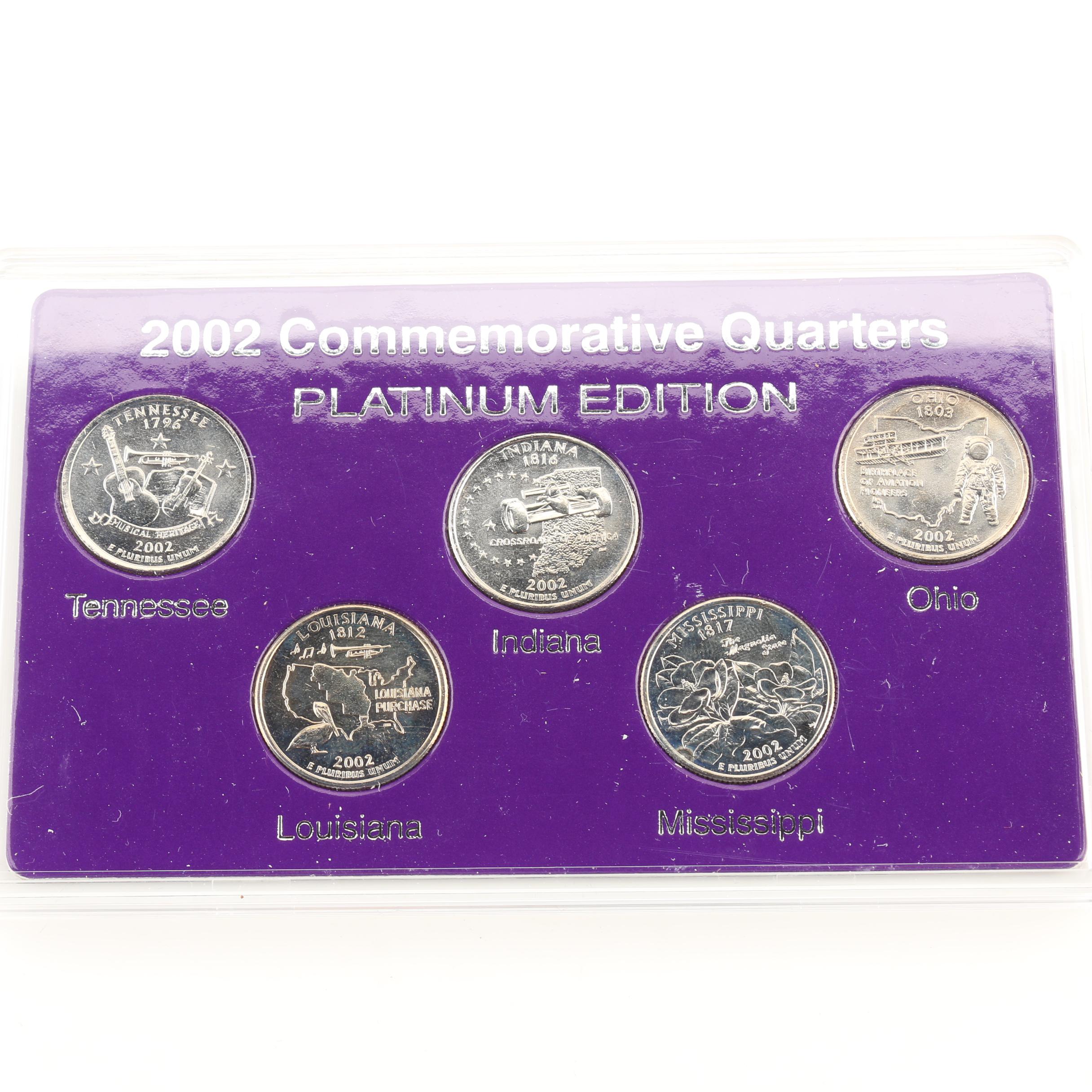 Group of Twenty-Five Platinum Edition Statehood Quarters from 1999-2003