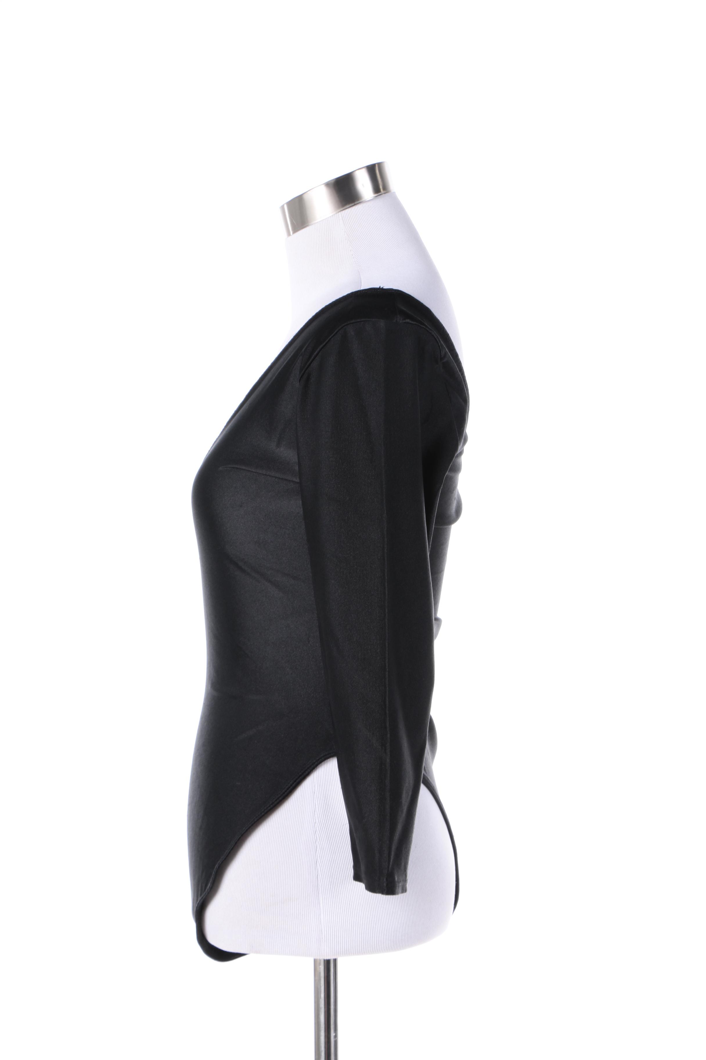 Danskin Black Poly-Blend Leotard and Feathered Boas