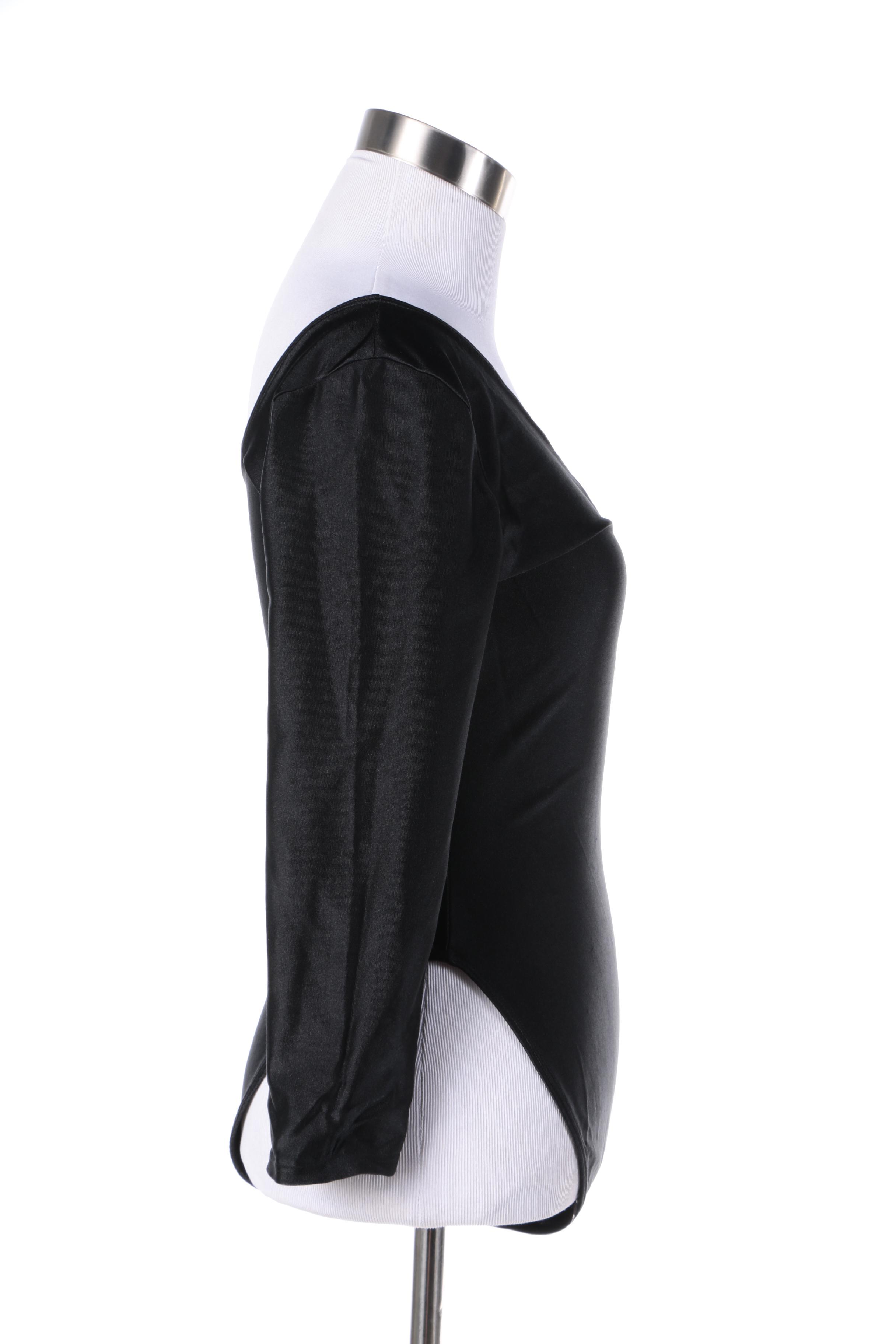Danskin Black Poly-Blend Leotard and Feathered Boas