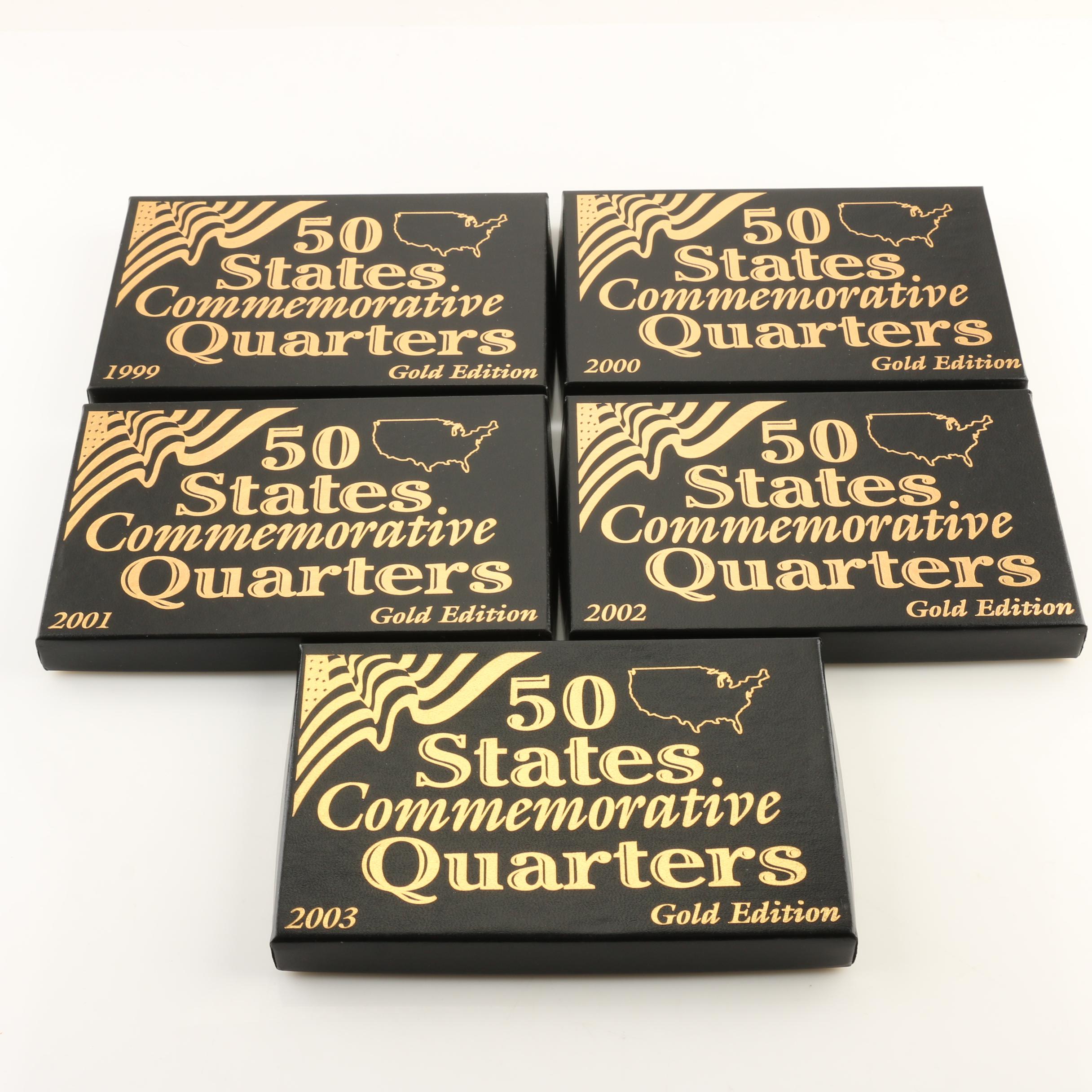 Group of Twenty-Five Gold Edition Statehood Quarters from 1999-2003