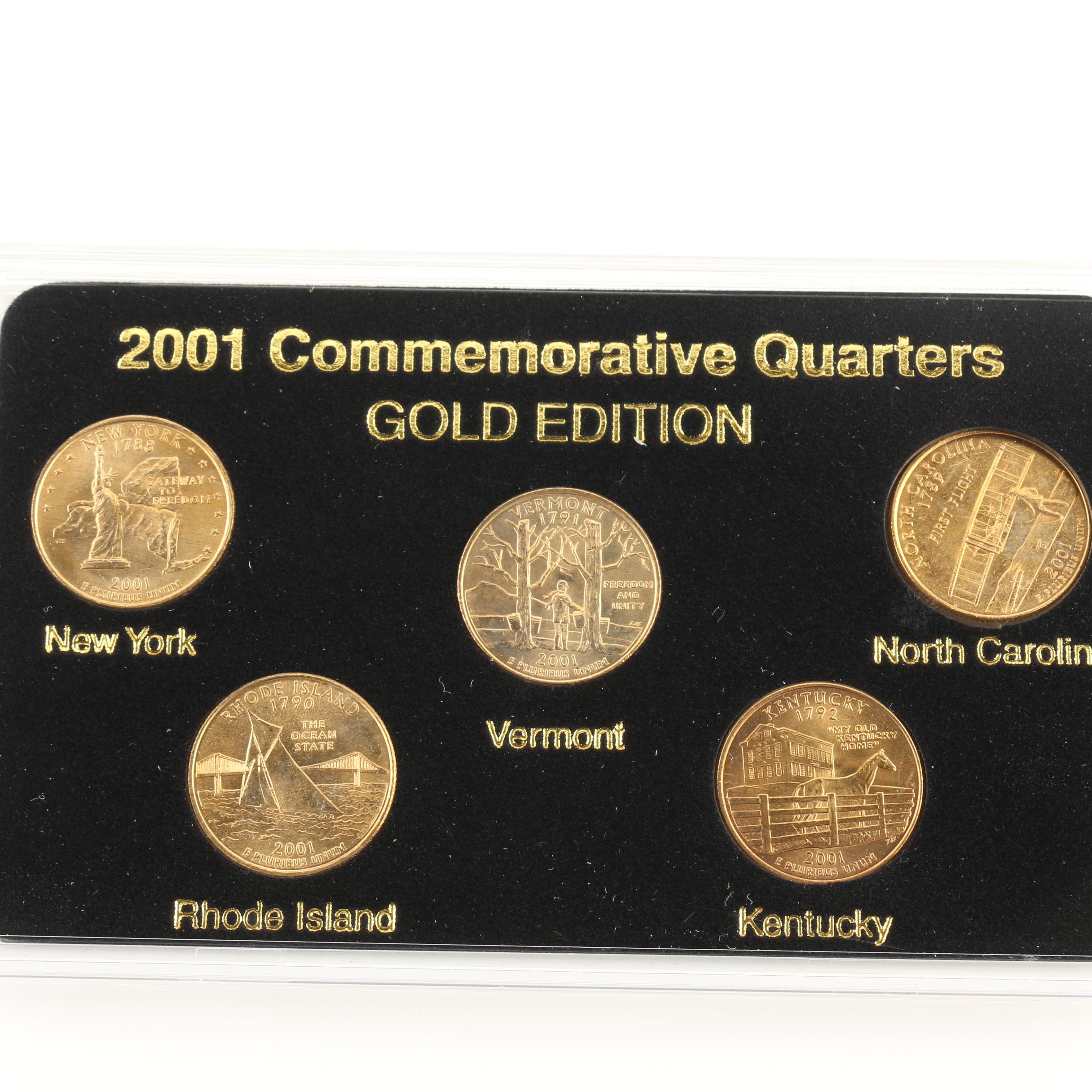 Group of Twenty-Five Gold Edition Statehood Quarters from 1999-2003