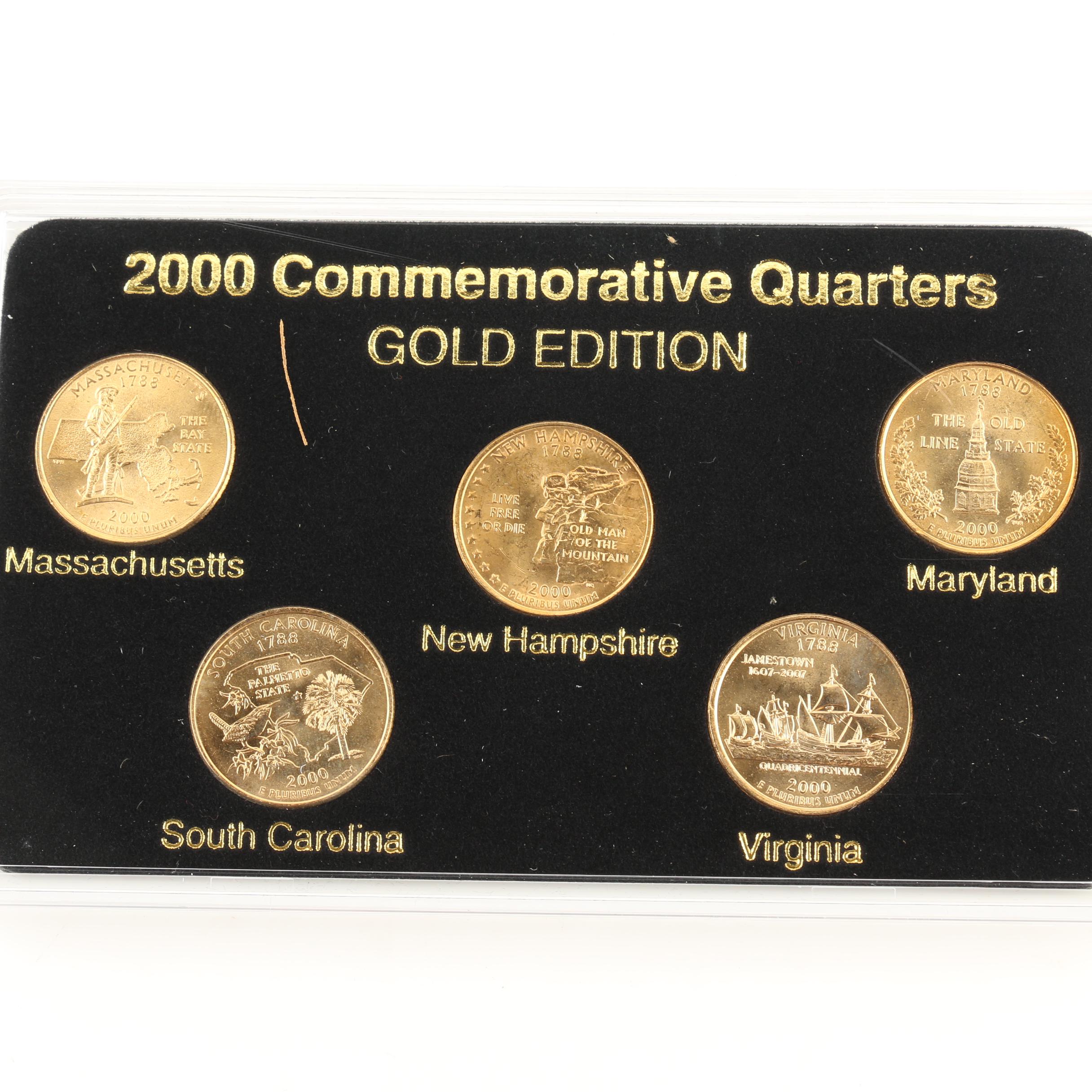 Group of Twenty-Five Gold Edition Statehood Quarters from 1999-2003