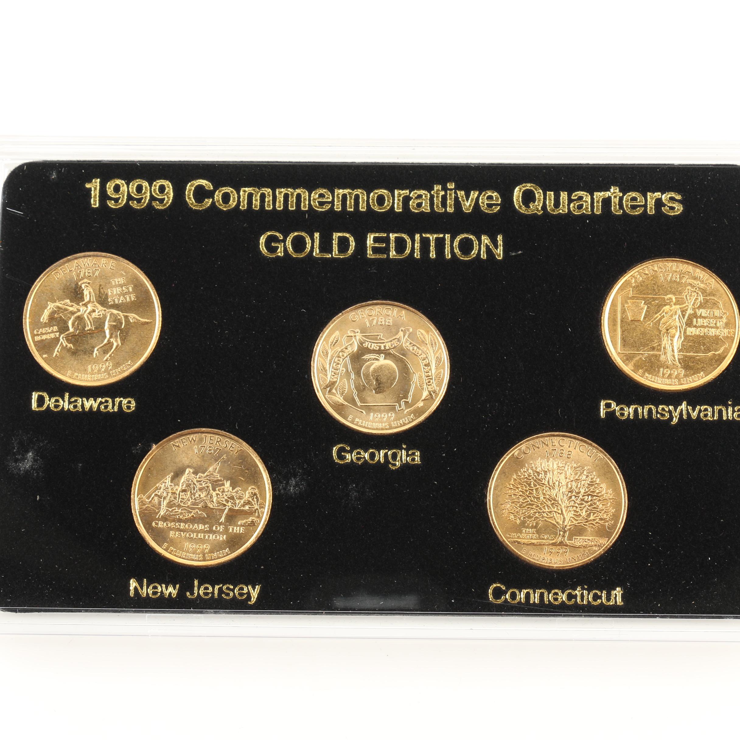 Group of Twenty-Five Gold Edition Statehood Quarters from 1999-2003