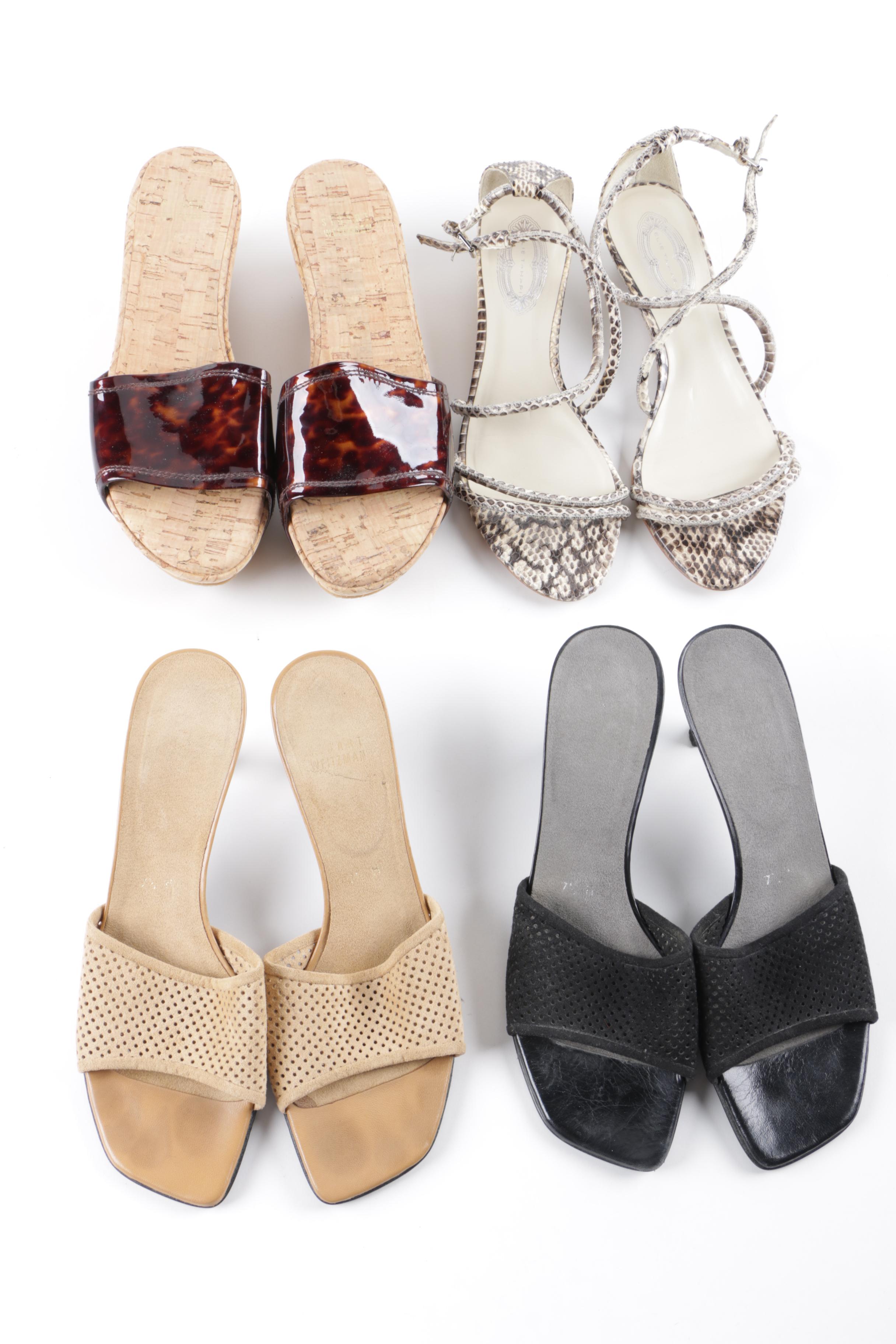 Women's Slides and Strap Sandals Featuring Stuart Weitzman and Elie Tahari