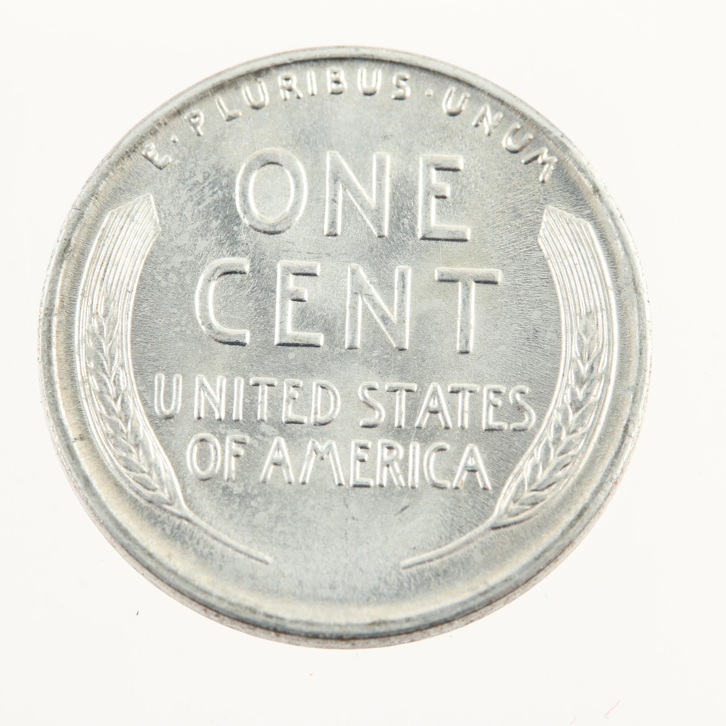 Group of Thirteen Wartime Steel Lincoln Cents and a Buffalo Nickel