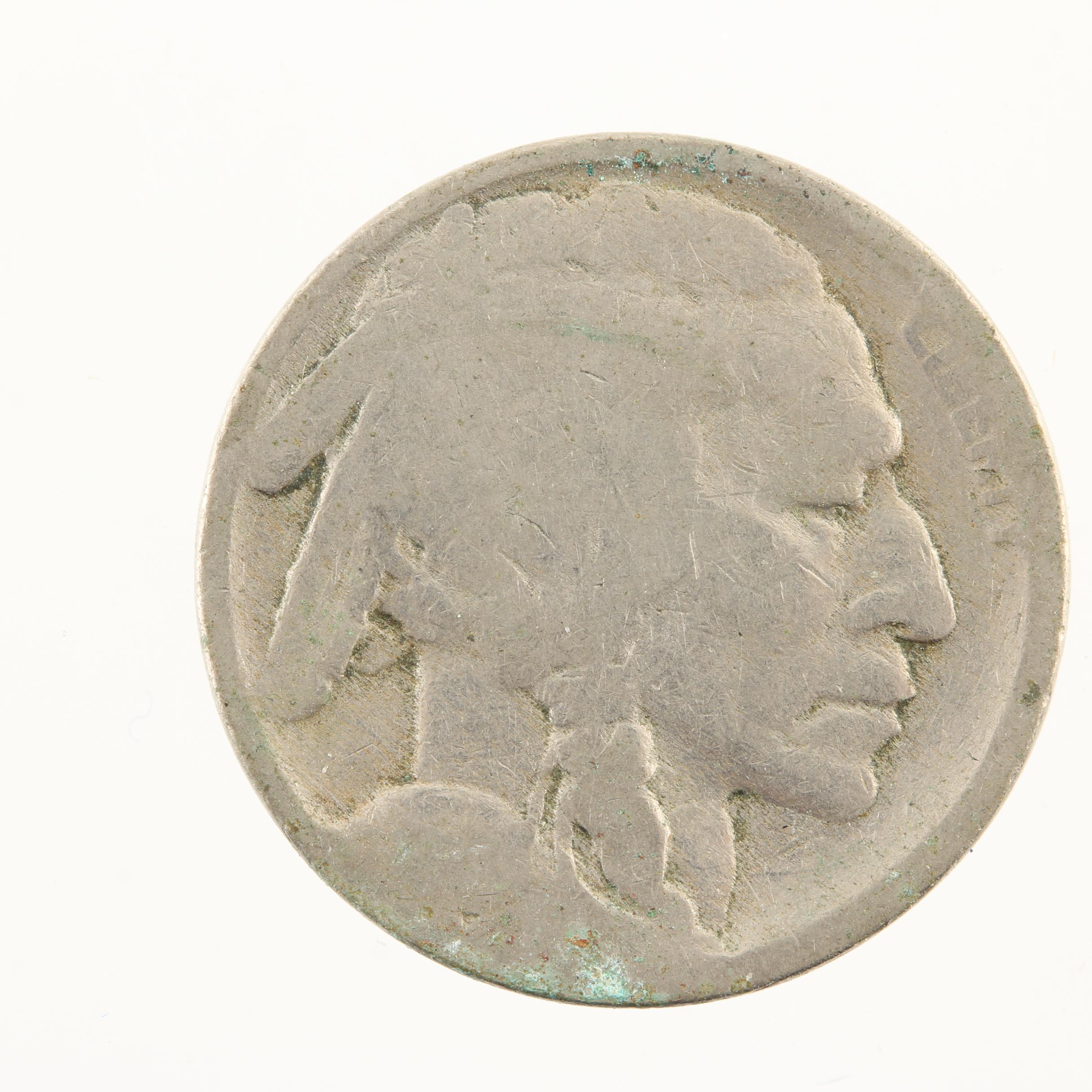 Group of Thirteen Wartime Steel Lincoln Cents and a Buffalo Nickel