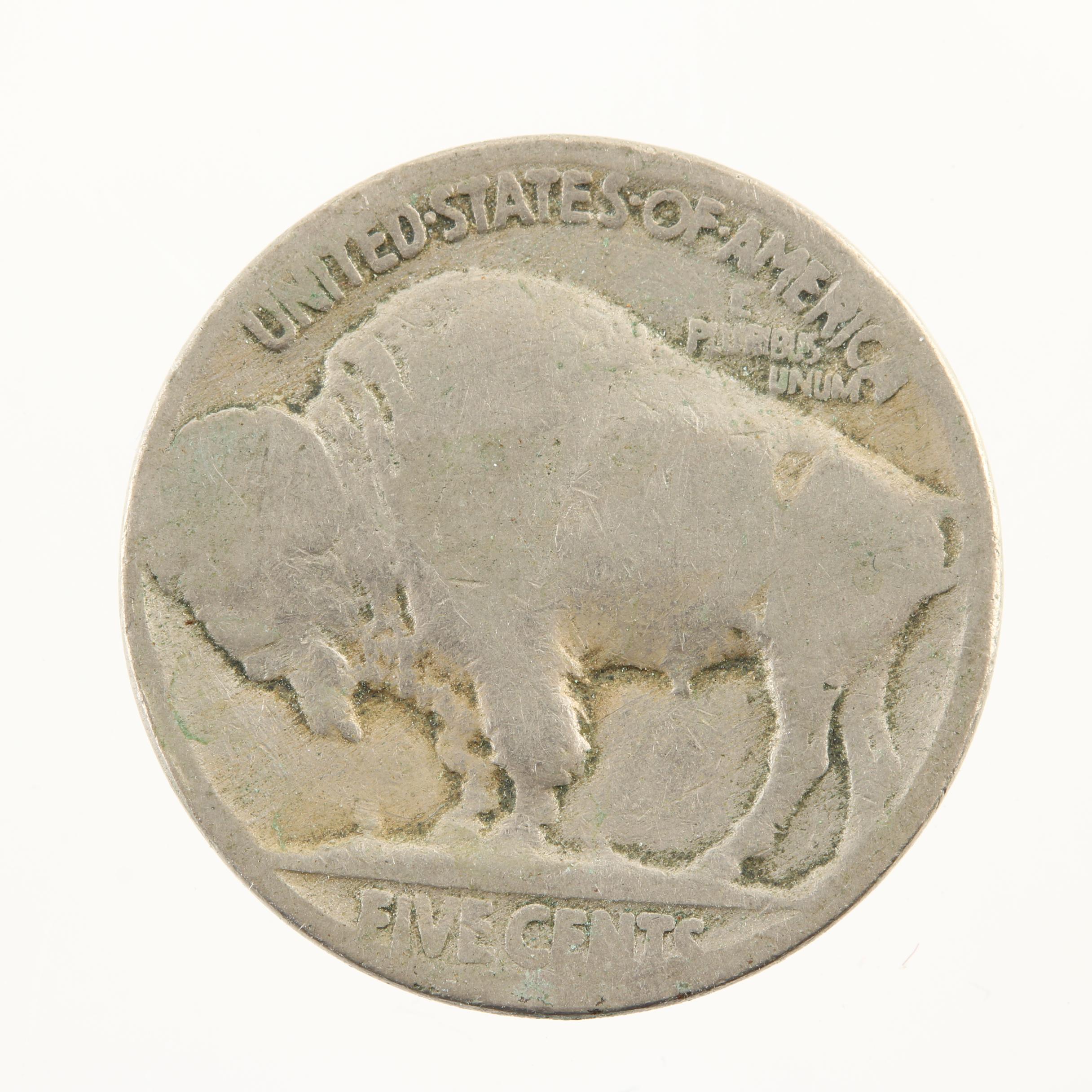 Group of Thirteen Wartime Steel Lincoln Cents and a Buffalo Nickel