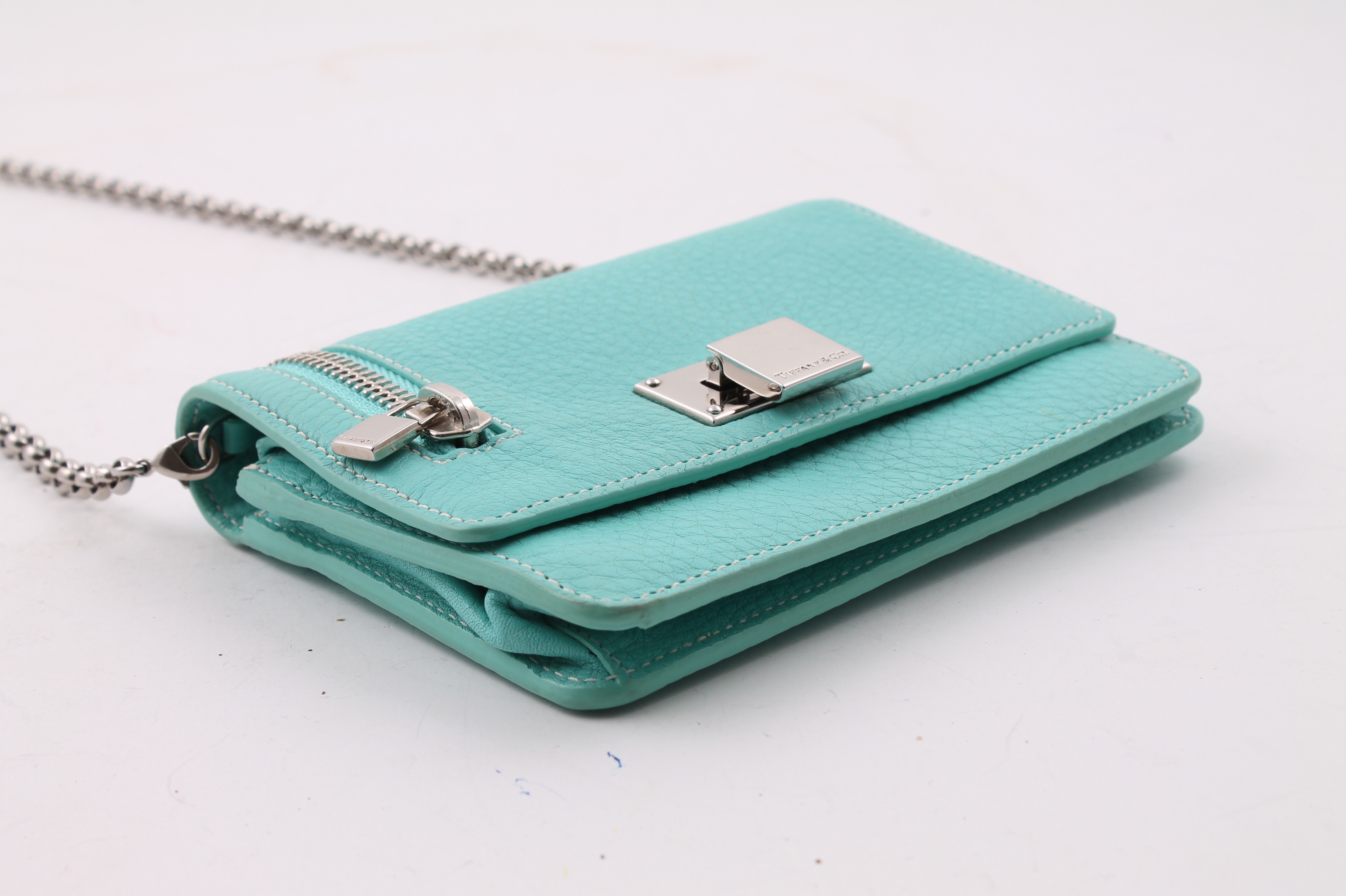 Tiffany & Co. Blue Leather Crossbody Bag