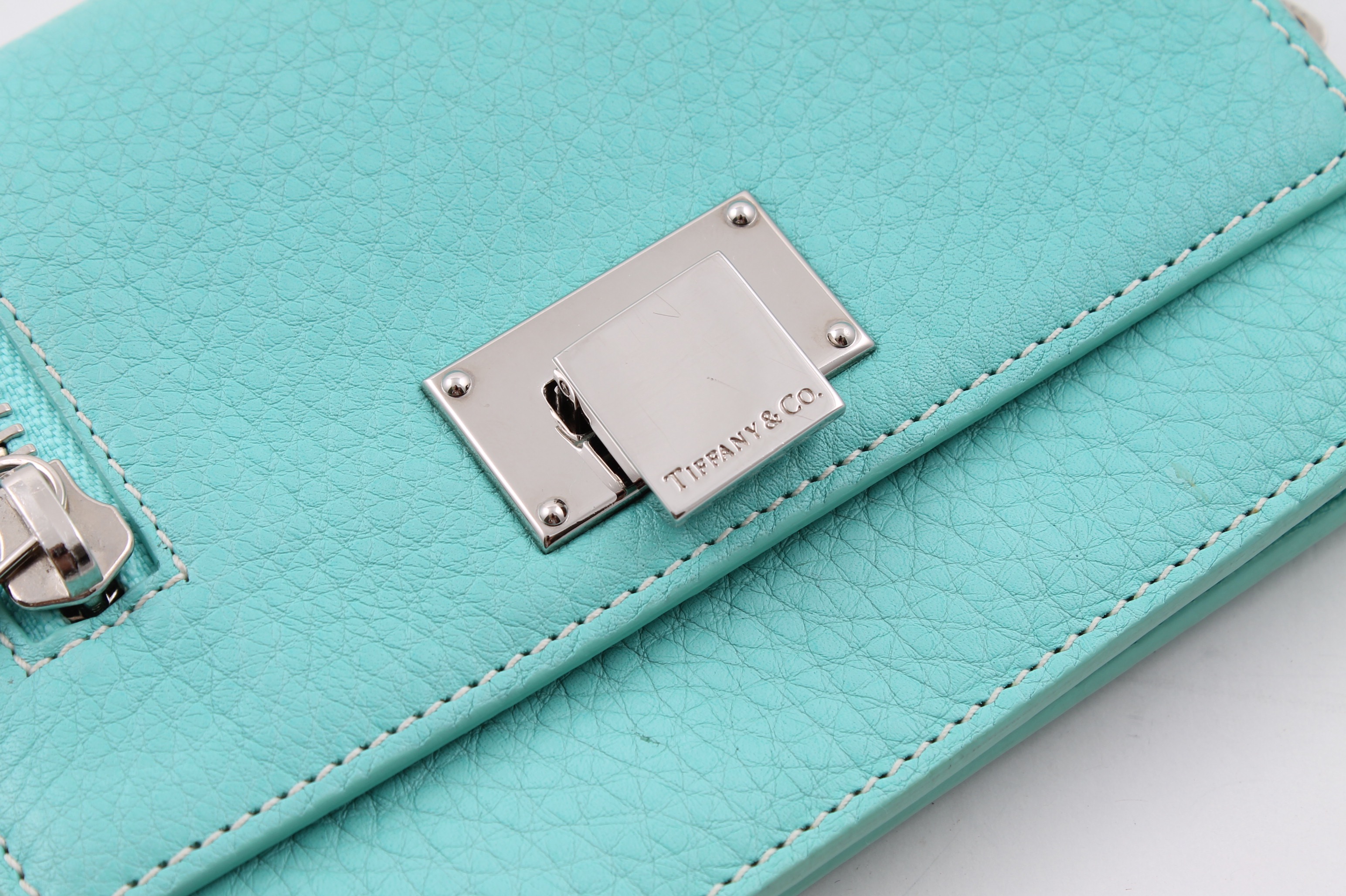 Tiffany & Co. Blue Leather Crossbody Bag