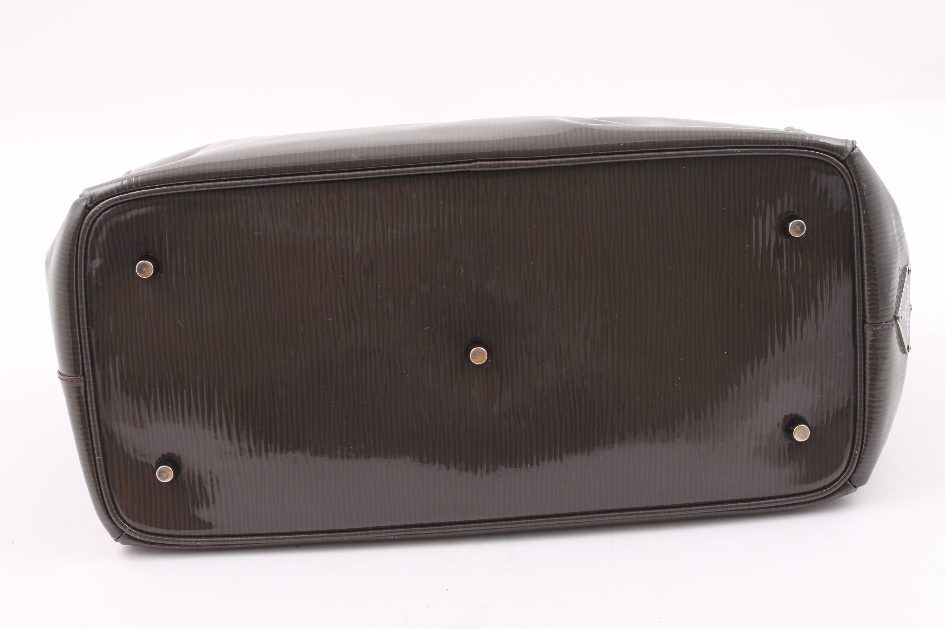 Prada Smoke Grey Patent Leather Handbag