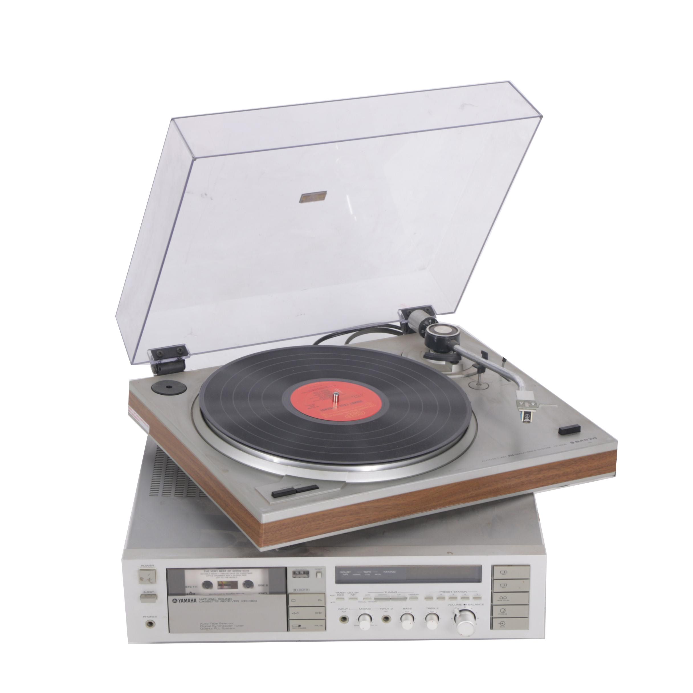 Sanyo Belt Drive TP-1005 Turntable and Yamaha KR-1000 Receiver