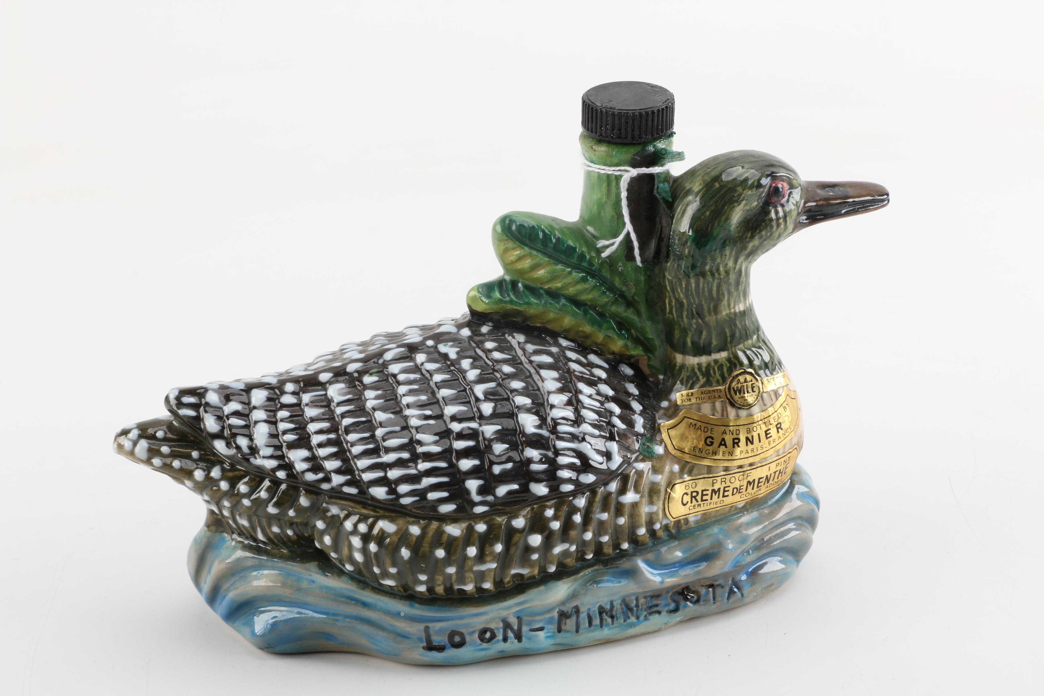 1970 Garnier Liqueurs State Bird Ceramic Decanters