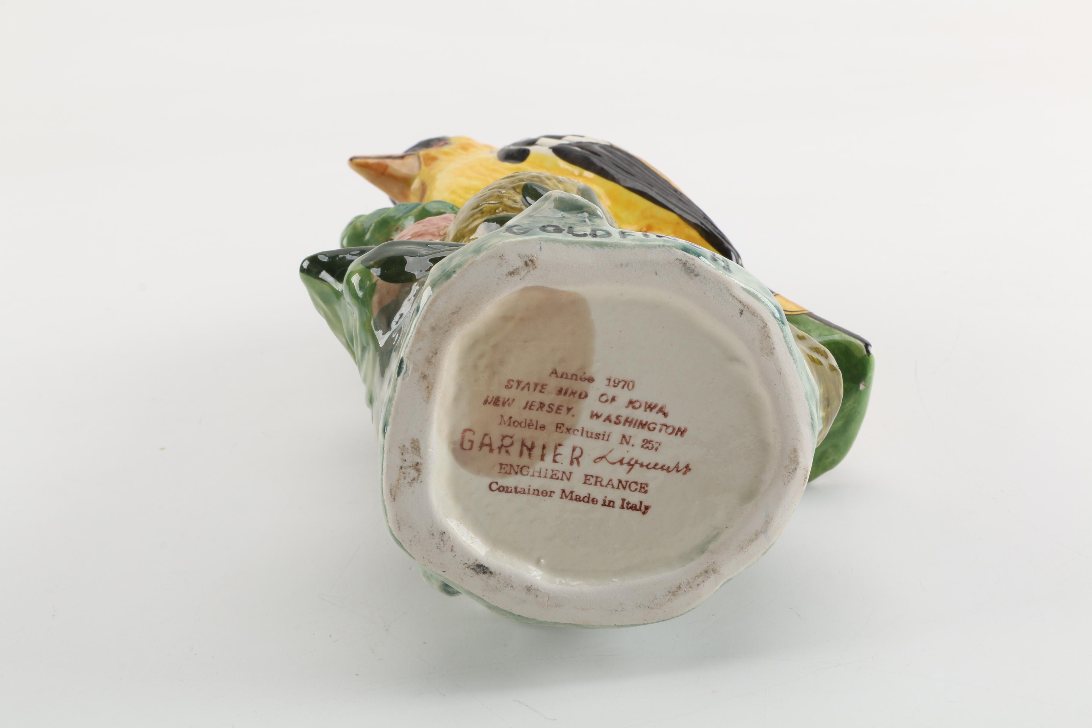 1970 Garnier Liqueurs State Bird Ceramic Decanters