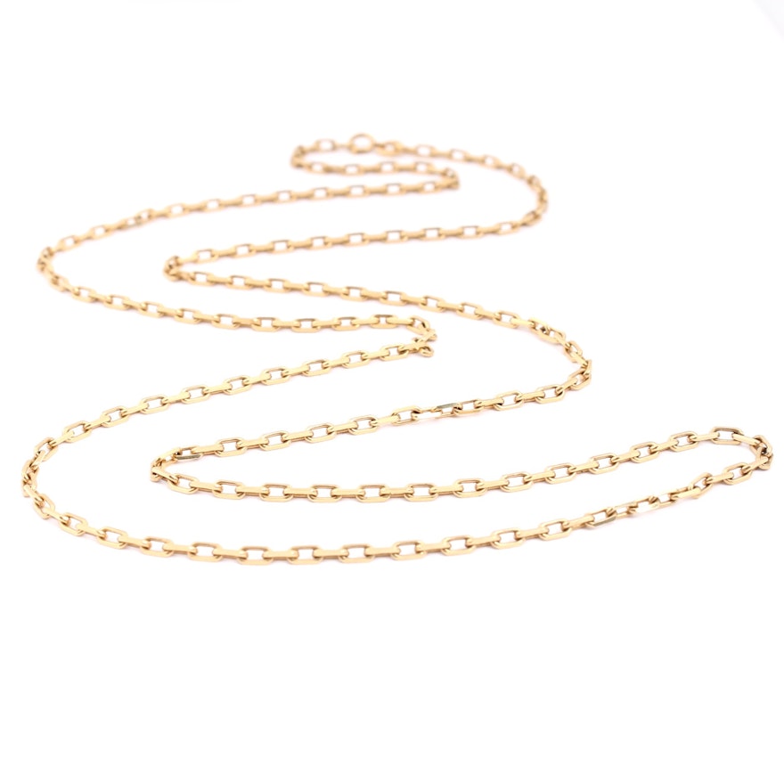 Balestra 18K Yellow Gold Drawn Cable Link Necklace Chain