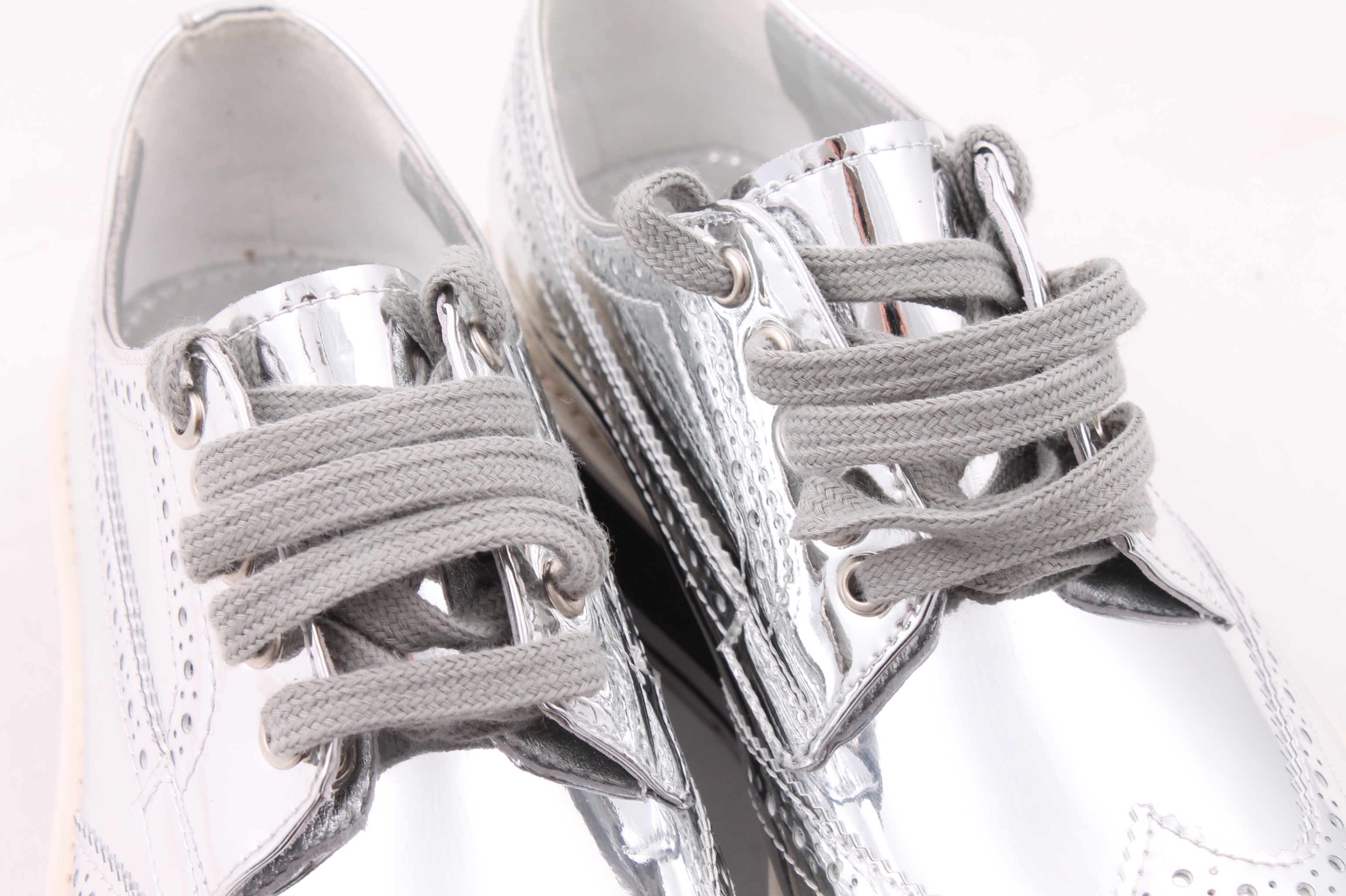 Women's Prada Micro-Sole Metallic Brogues