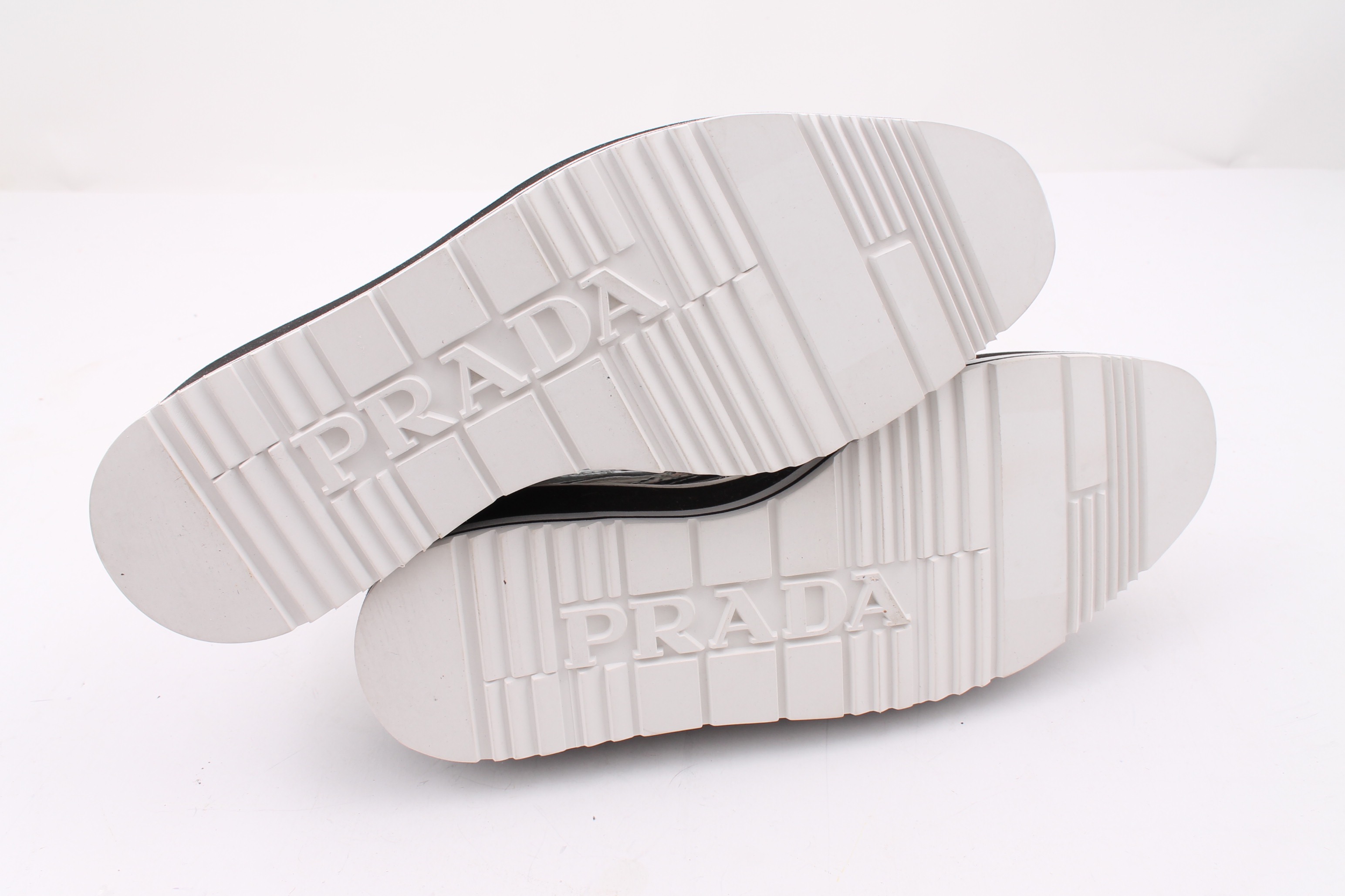 Women's Prada Micro-Sole Metallic Brogues