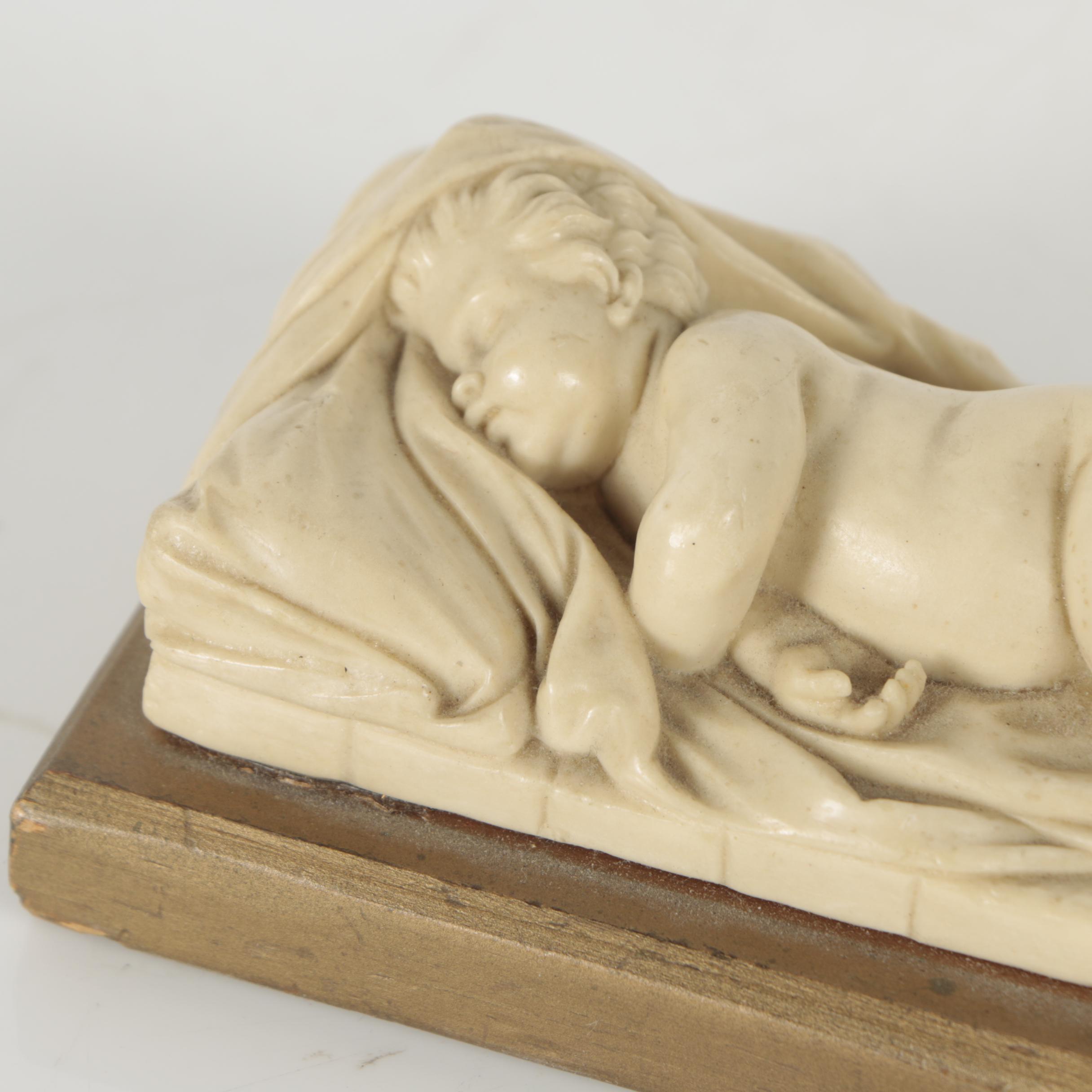Reproduction Plaster Sculpture After Artus Quellinus I "Sleeping Infant"