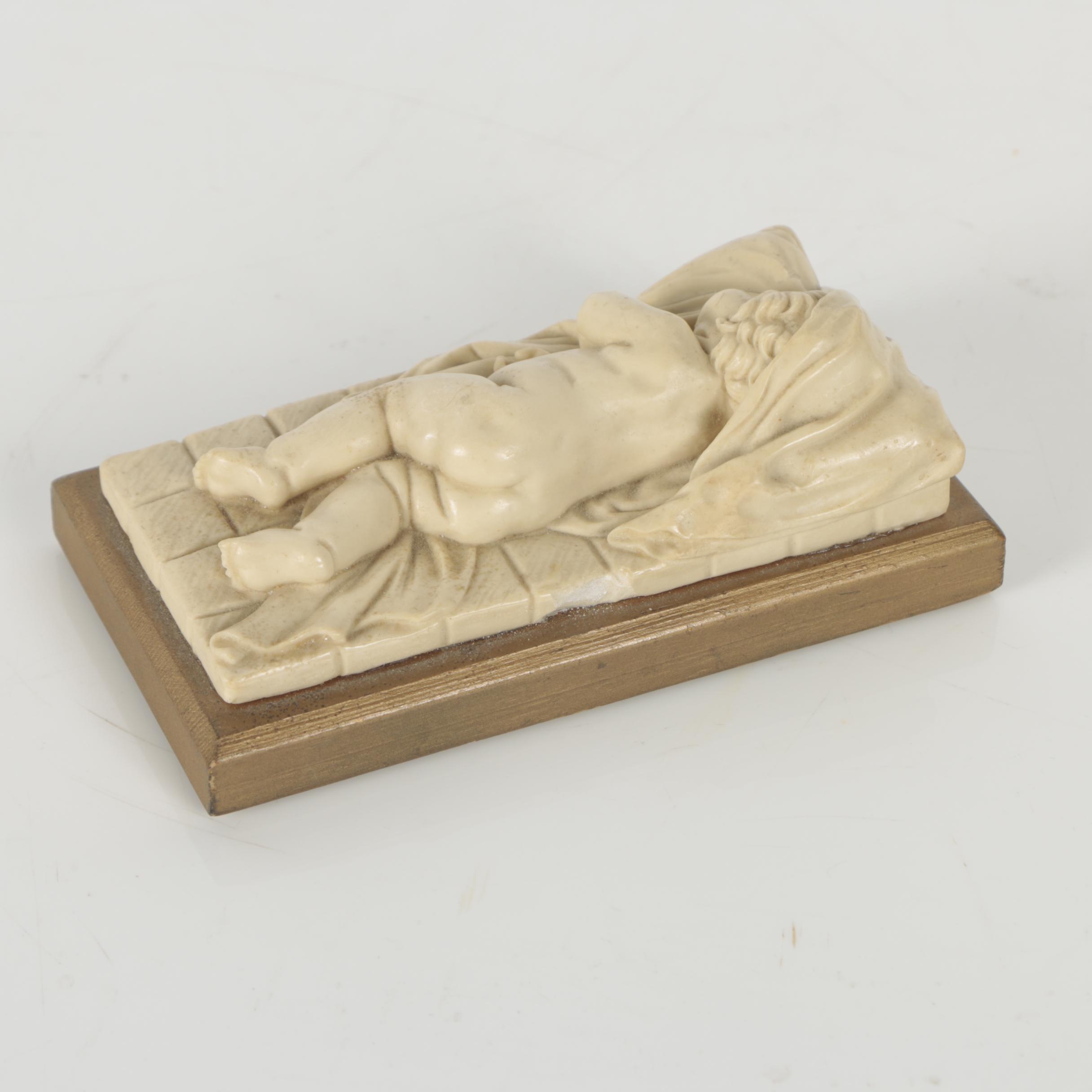 Reproduction Plaster Sculpture After Artus Quellinus I "Sleeping Infant"