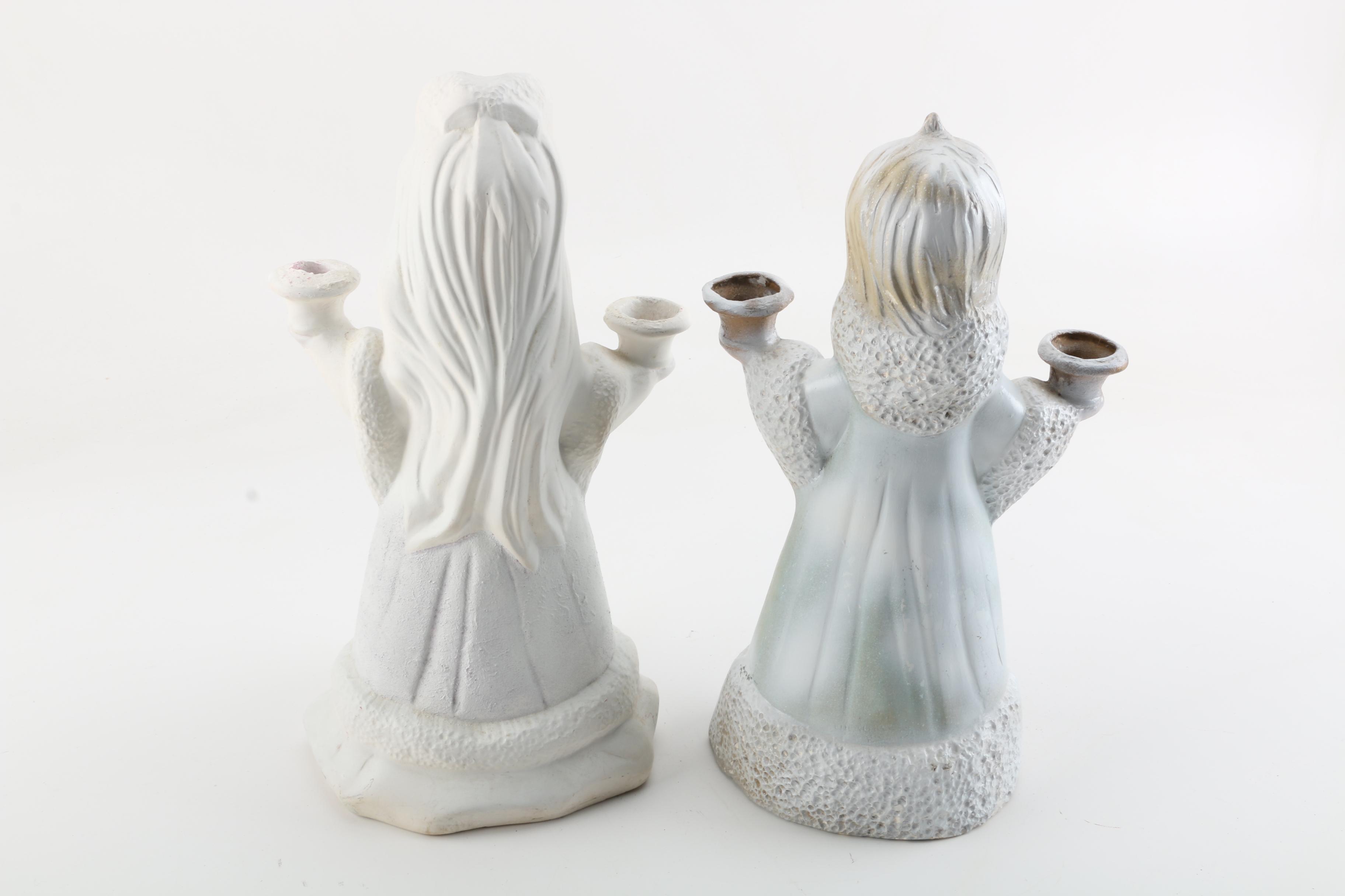 Vintage Ceramic Angel Candle Holders