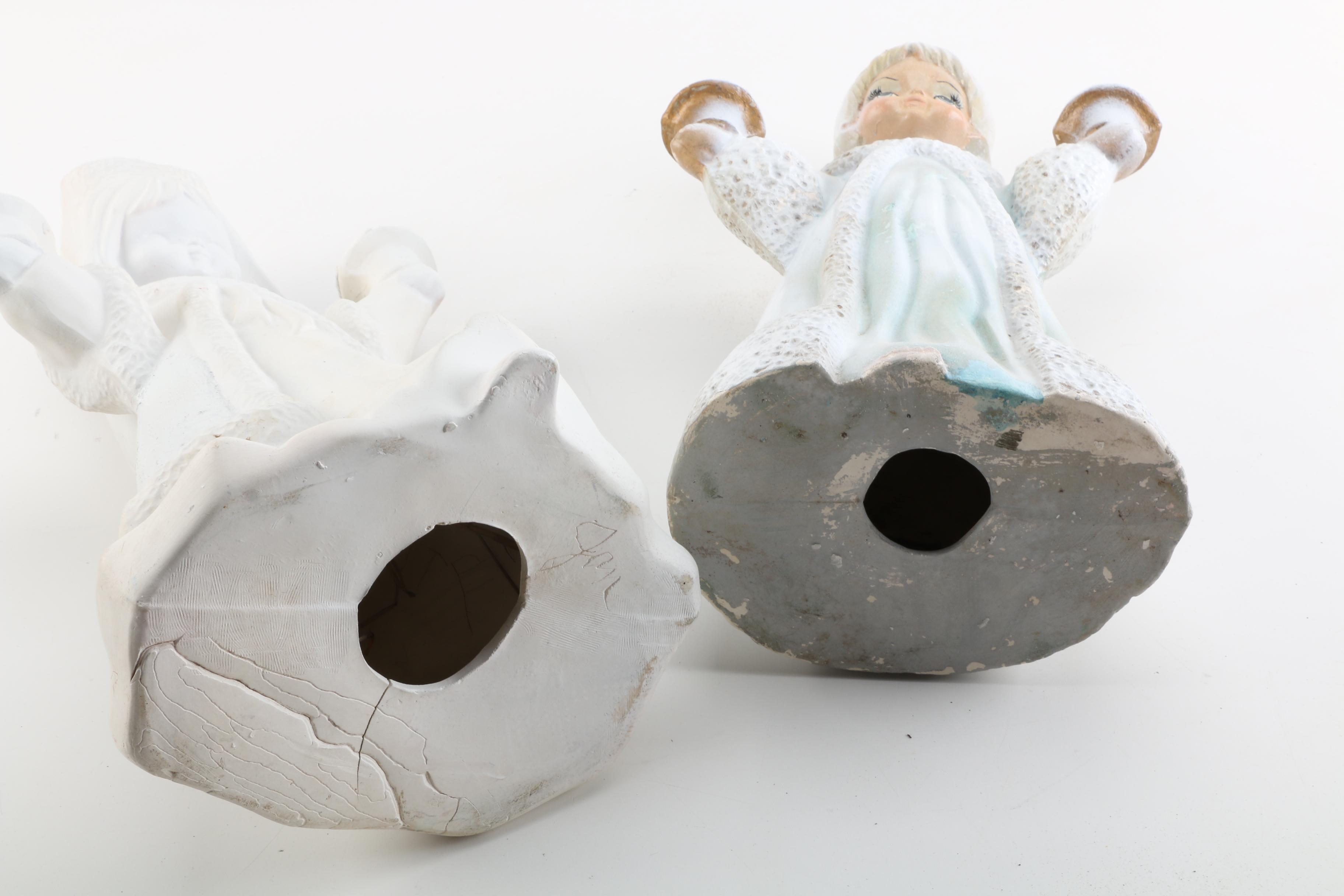 Vintage Ceramic Angel Candle Holders