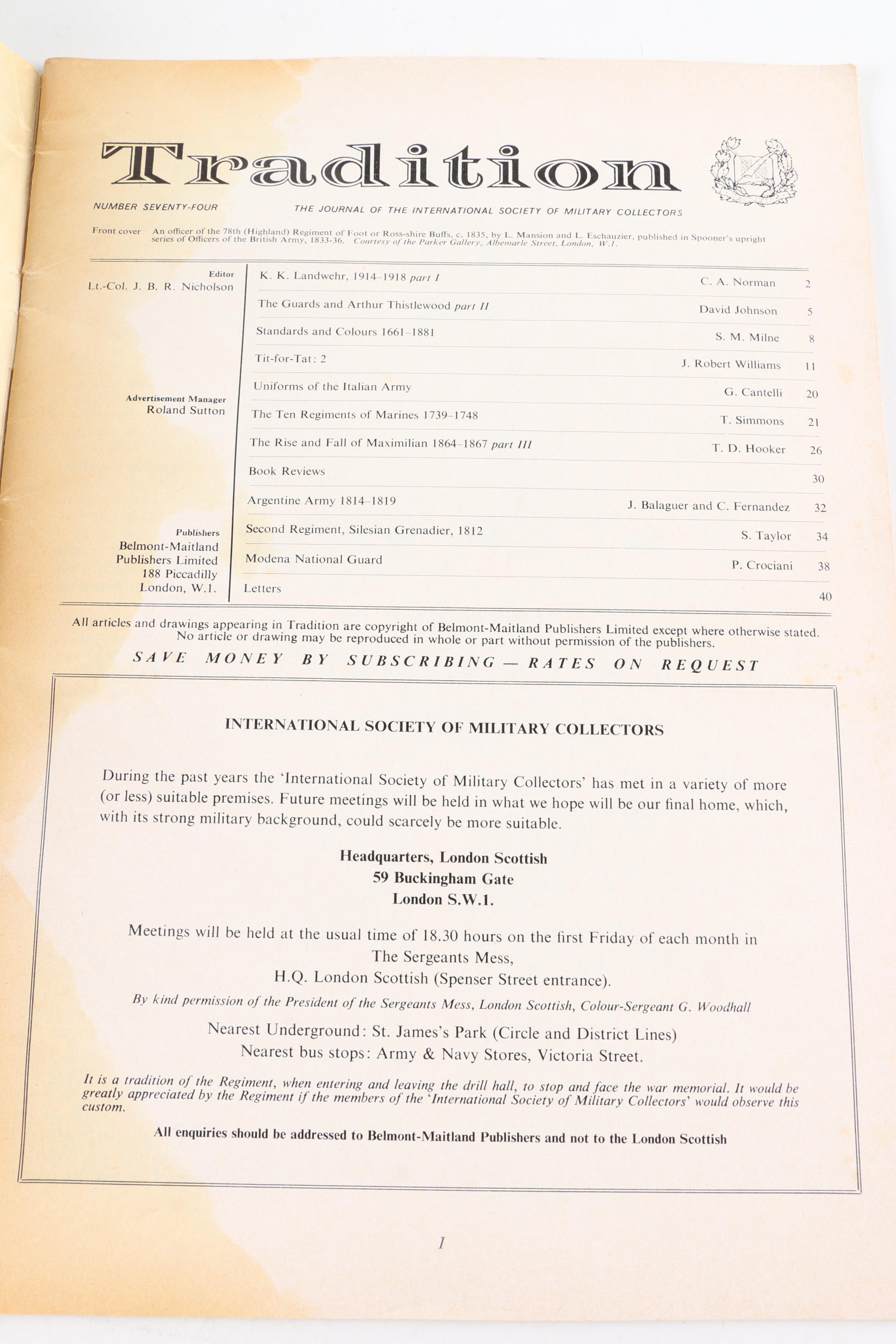 "Tradition" Magazines