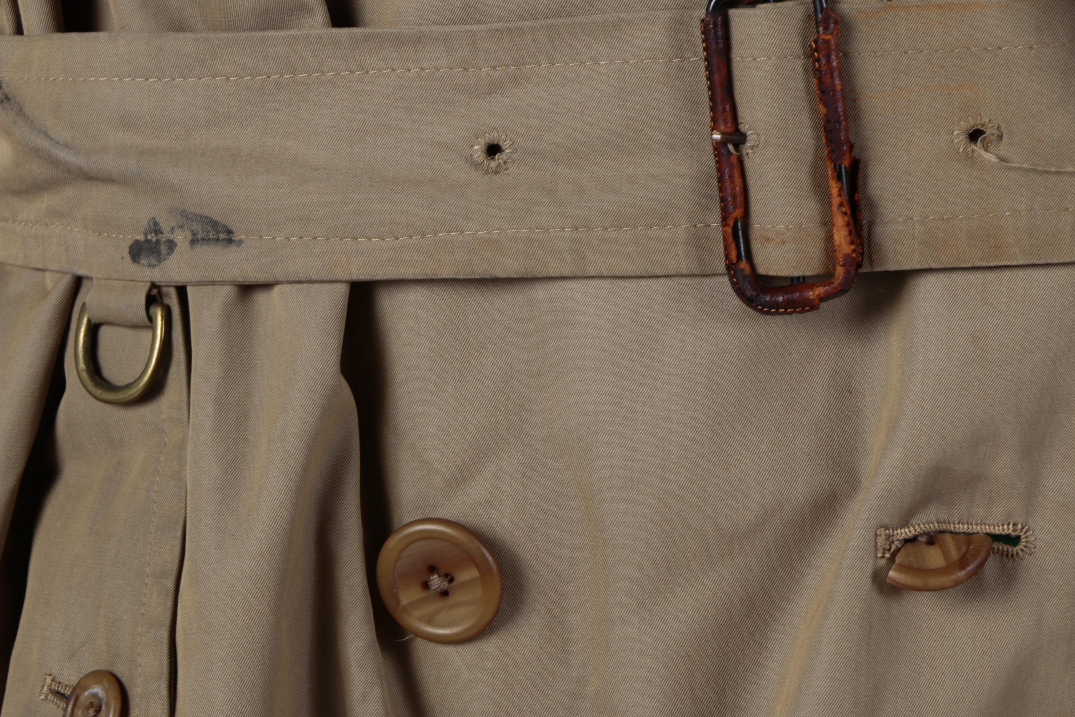 Men's Vintage Burberry Double-Breasted Cotton Trench Coat