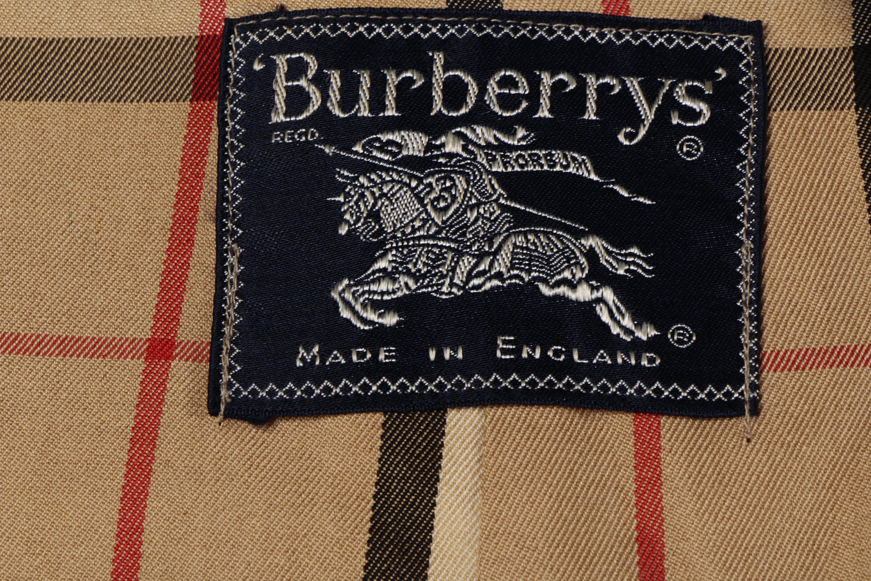 Men's Vintage Burberry Double-Breasted Cotton Trench Coat