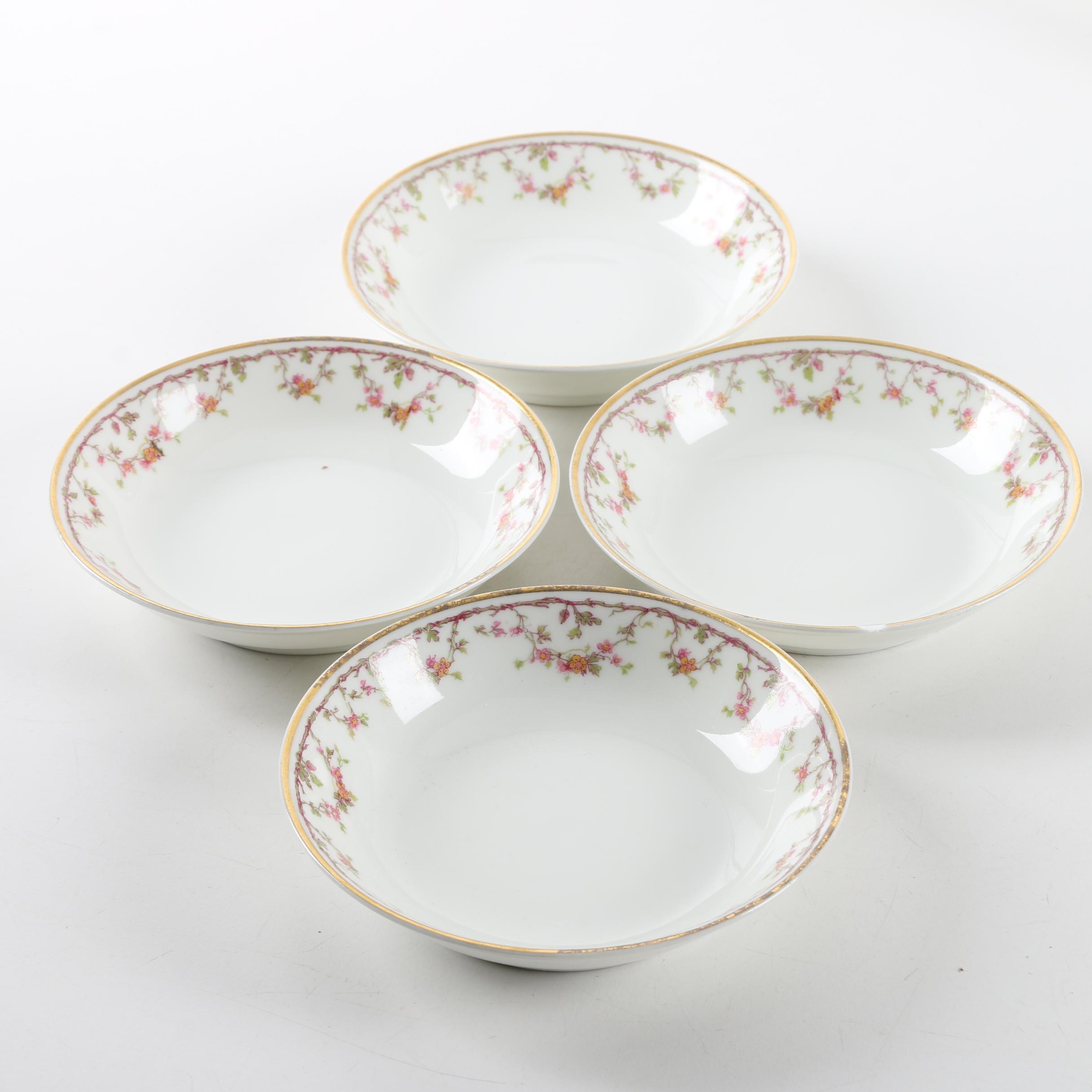 Vintage Haviland Limoges Porcelain Plate and Berry Bowls