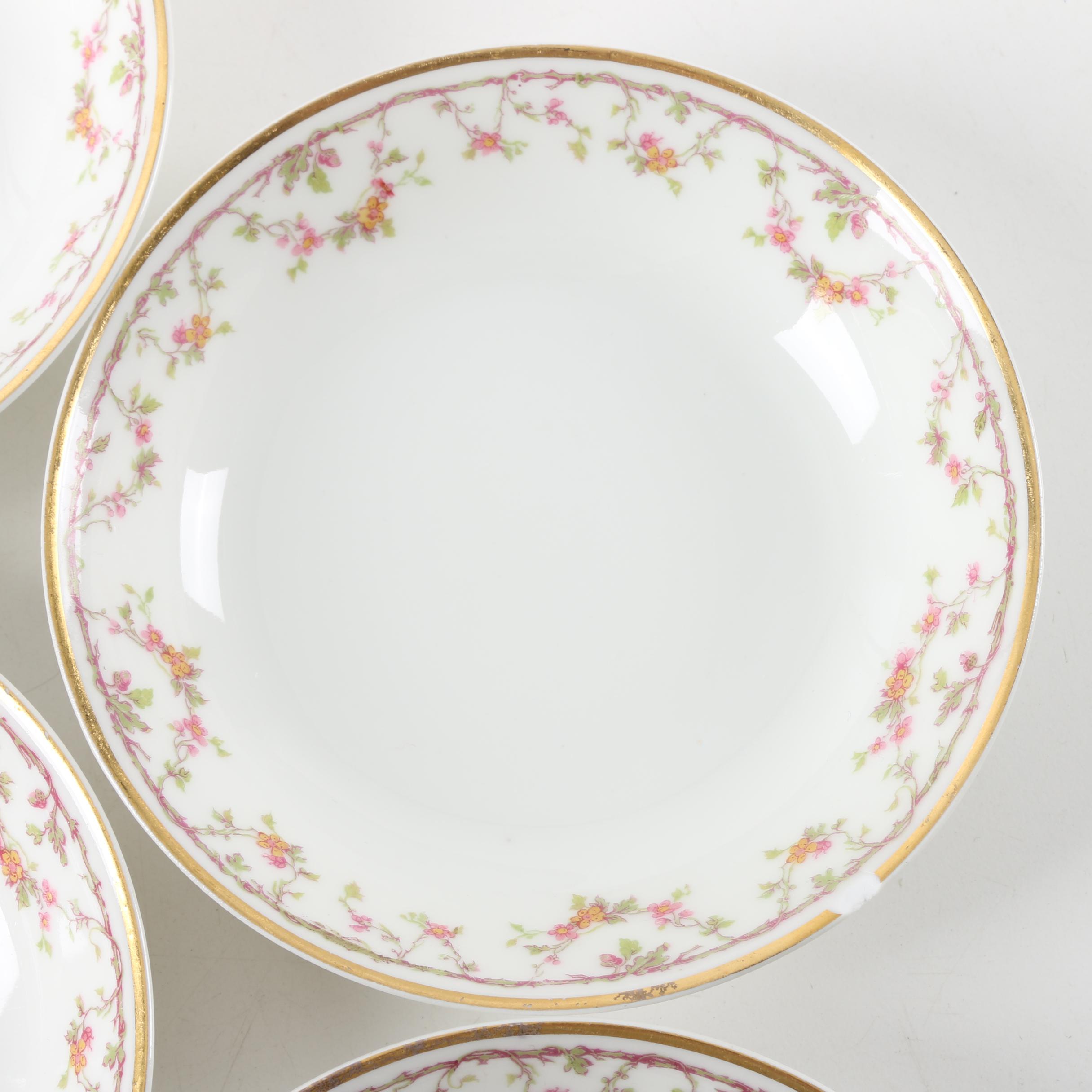 Vintage Haviland Limoges Porcelain Plate and Berry Bowls