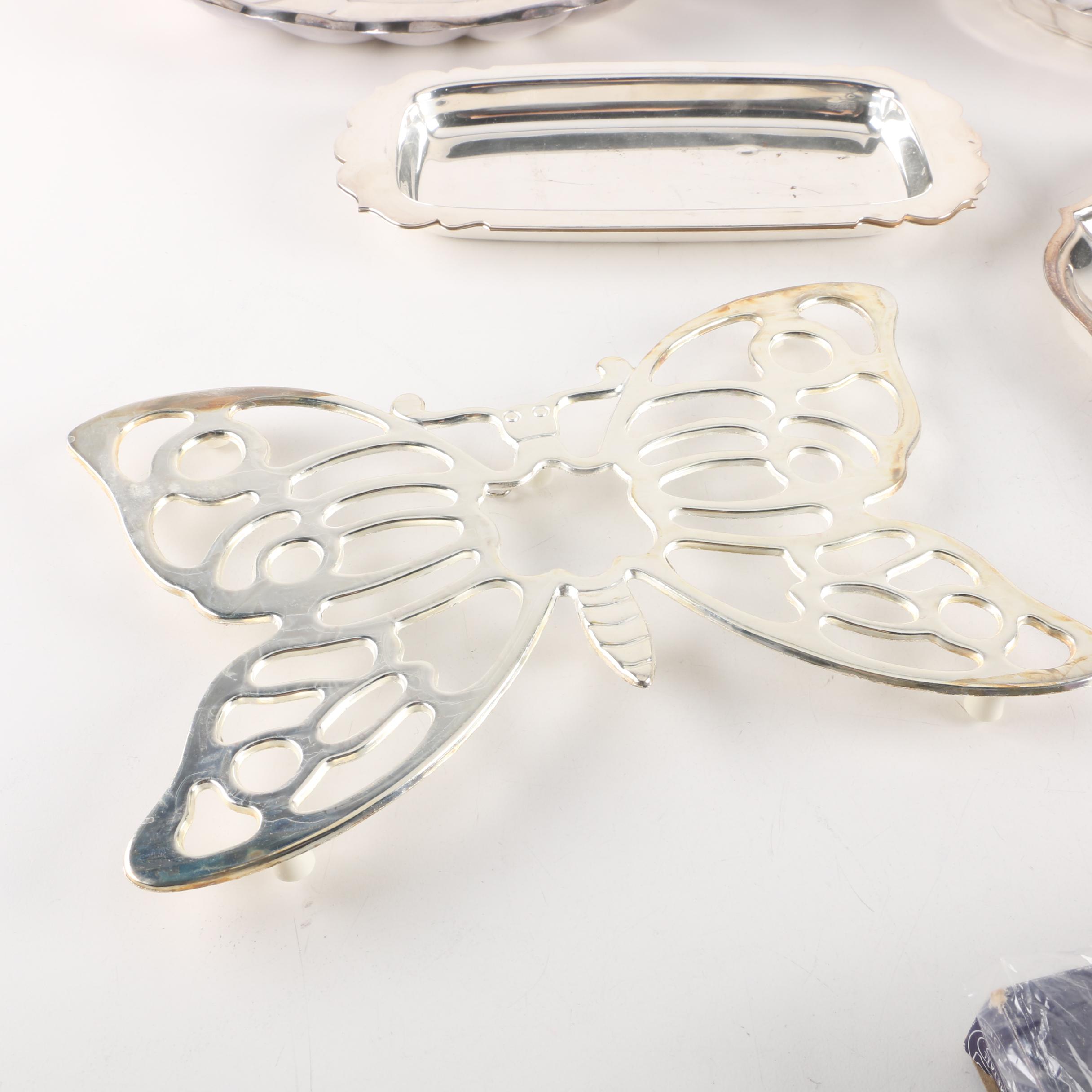 Reed & Barton "Holiday" Serving Dish with Other Silver Plate Tableware