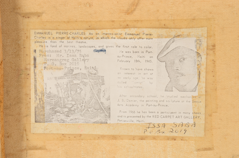 Emanuel Pierre-Charles Original Oil Painting on Canvas of Harbor Scene