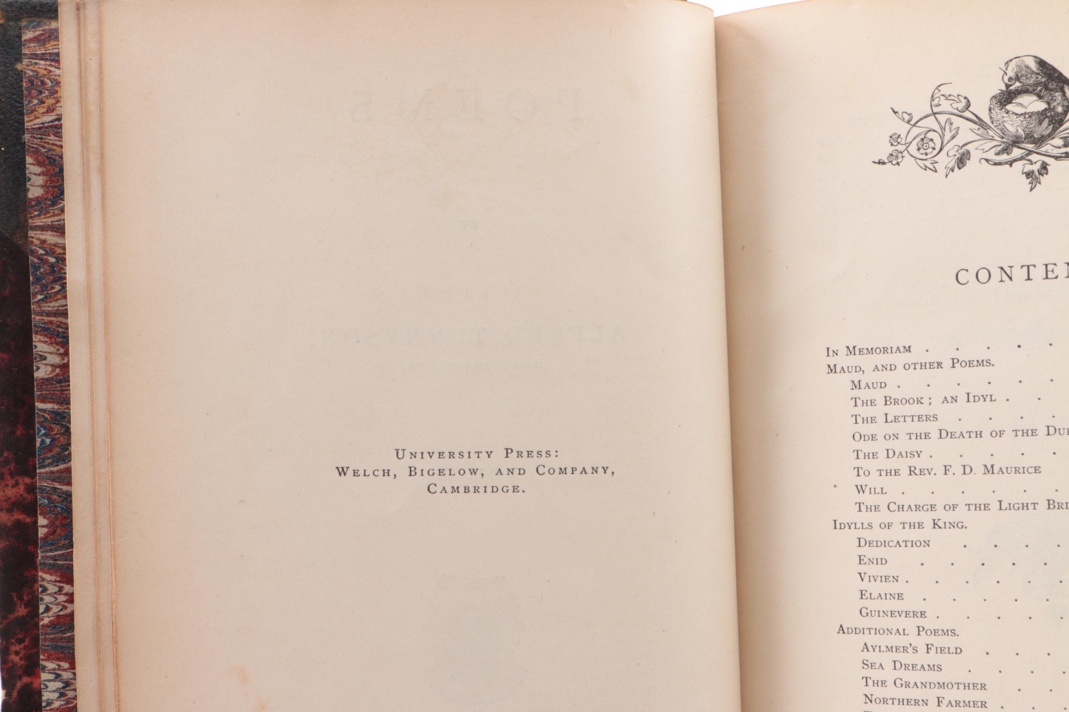 1860 "Bunyan's Complete Works" and 1866 "Tennyson's Poems"