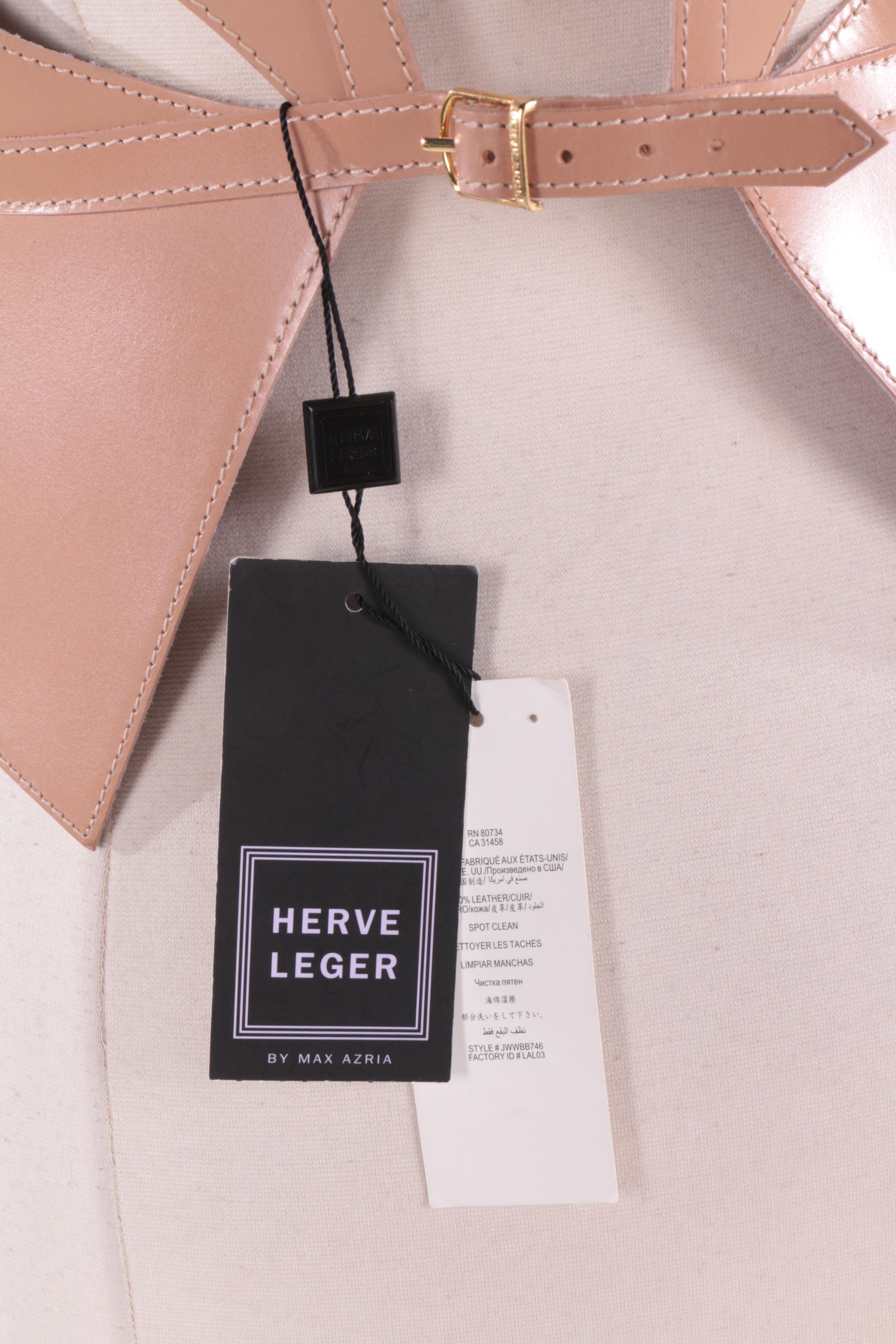 2012 Runway Hervé Léger Leather Laser Cut Bustier, New With Tags