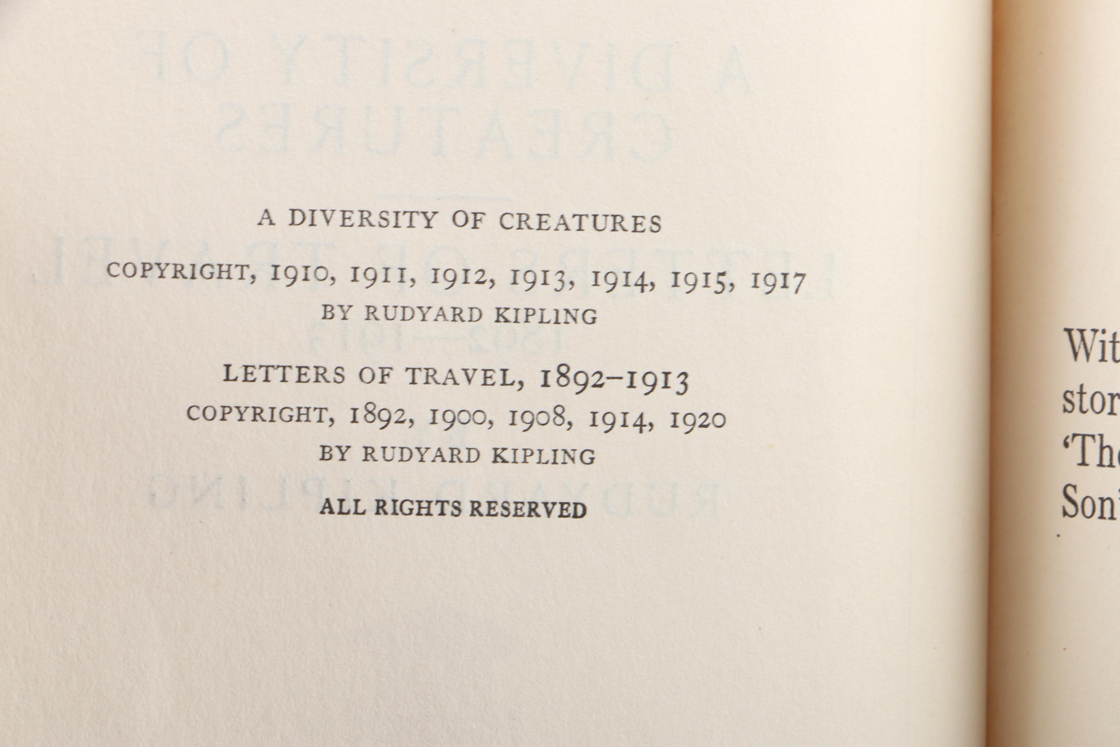 1925 "Mandalay Edition of the Works of Rudyard Kipling" in Thirteen Volumes
