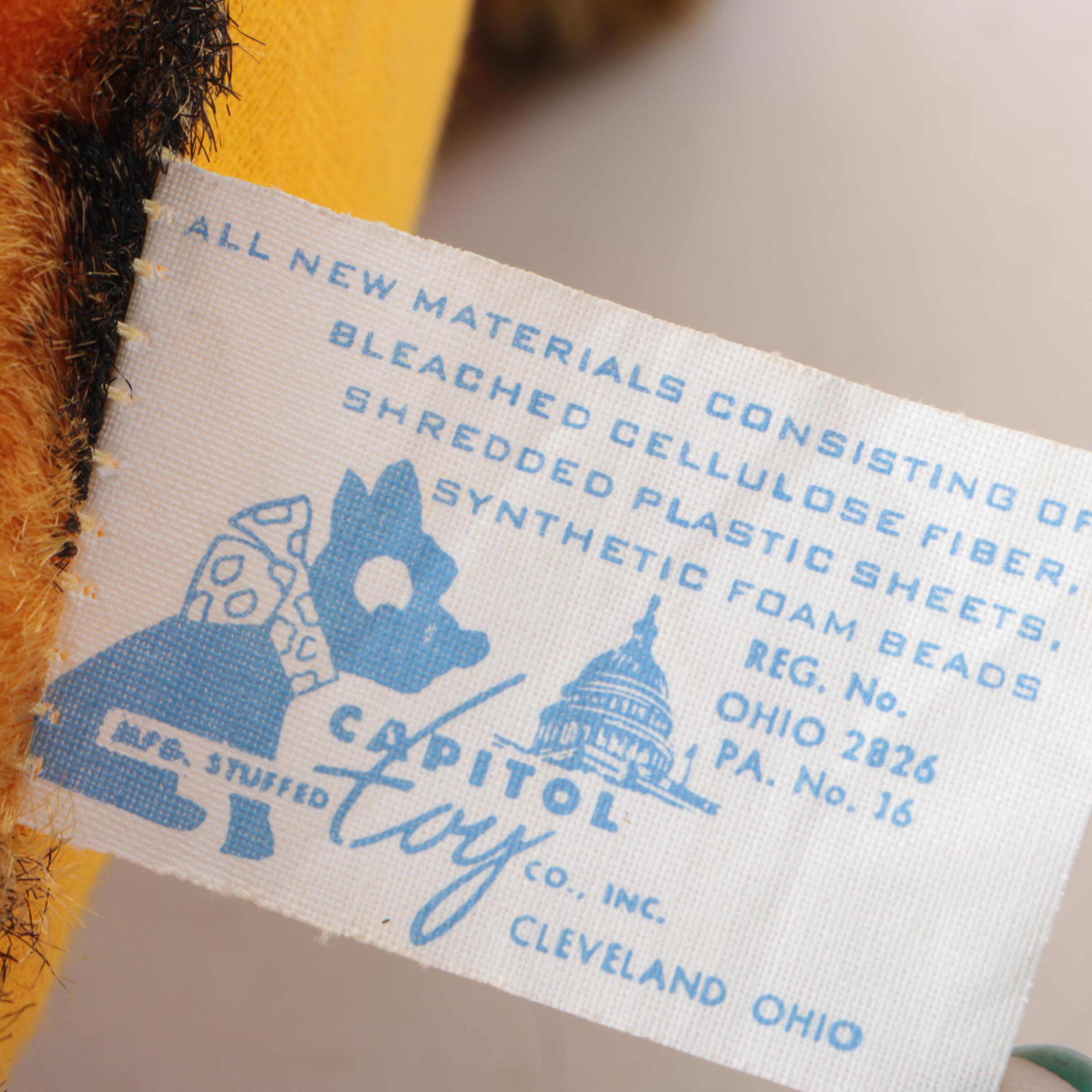 Vintage Capitol Toy Co. Plush Tiger