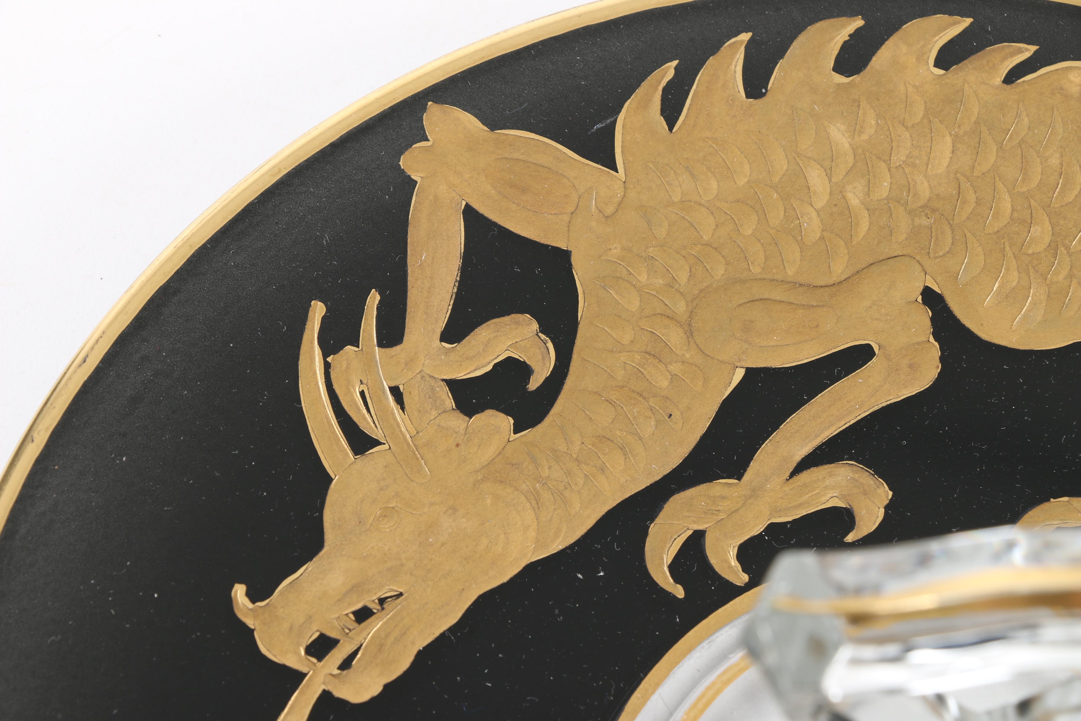 Vintage East Asian Inspired Glass Serving Trays