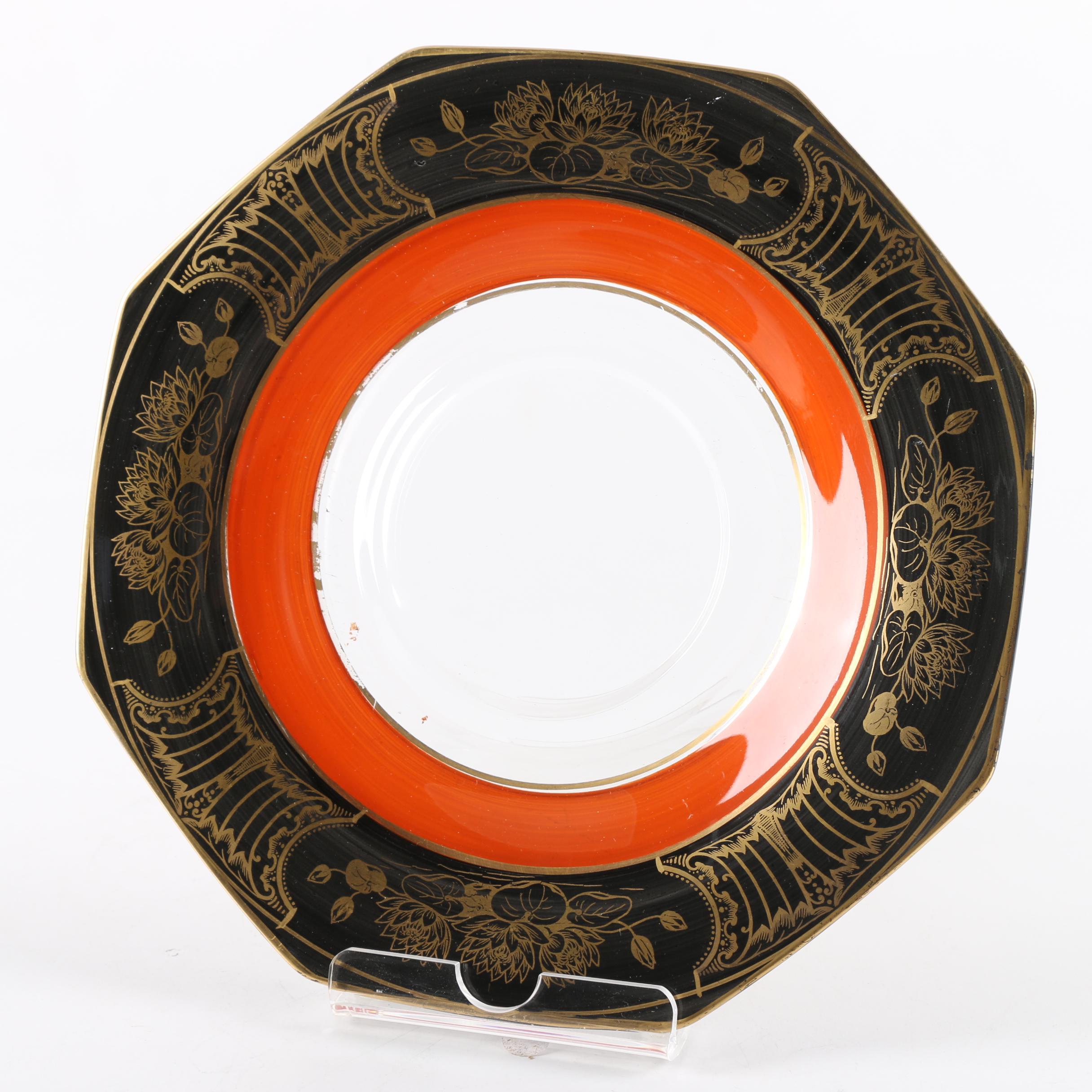 Vintage East Asian Inspired Glass Serving Trays