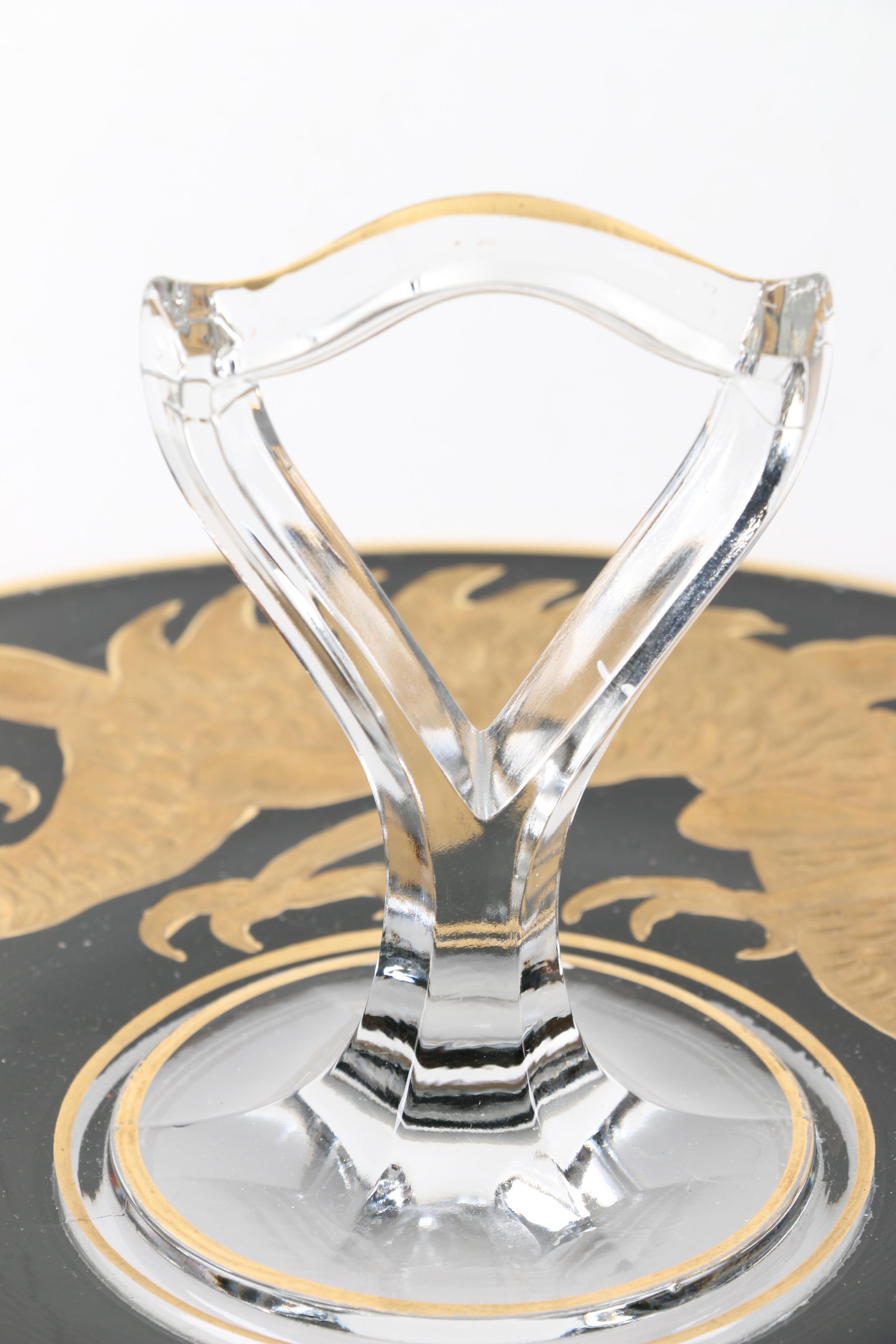 Vintage East Asian Inspired Glass Serving Trays