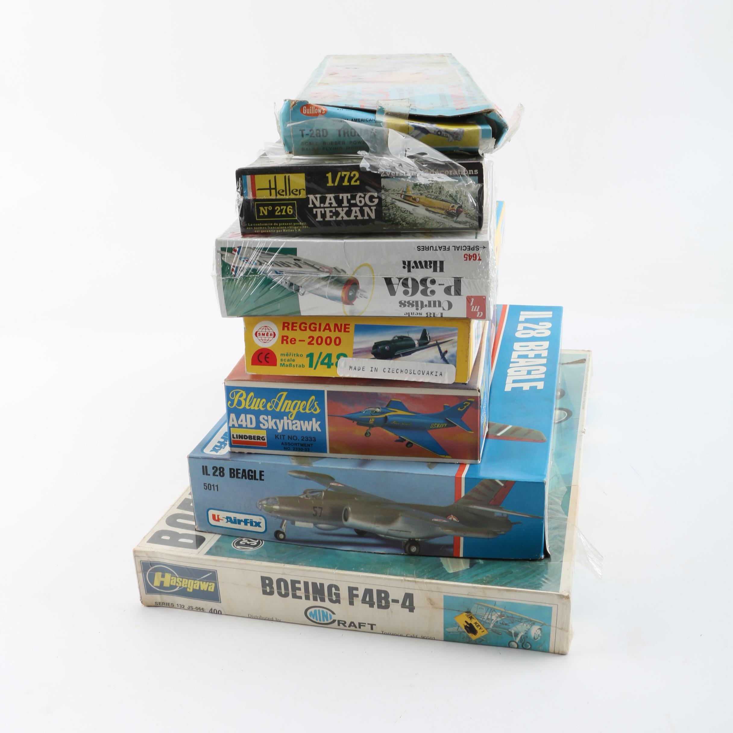 Military Aircraft Model Kits Including Lindberg