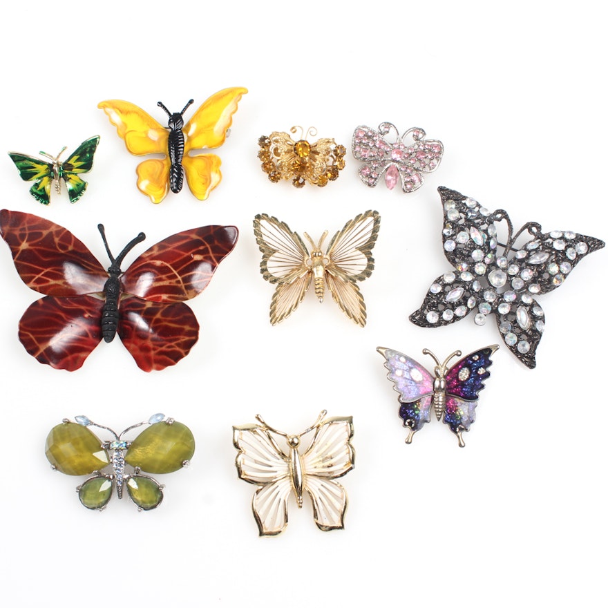 Vintage and Contemporary Butterfly Brooches