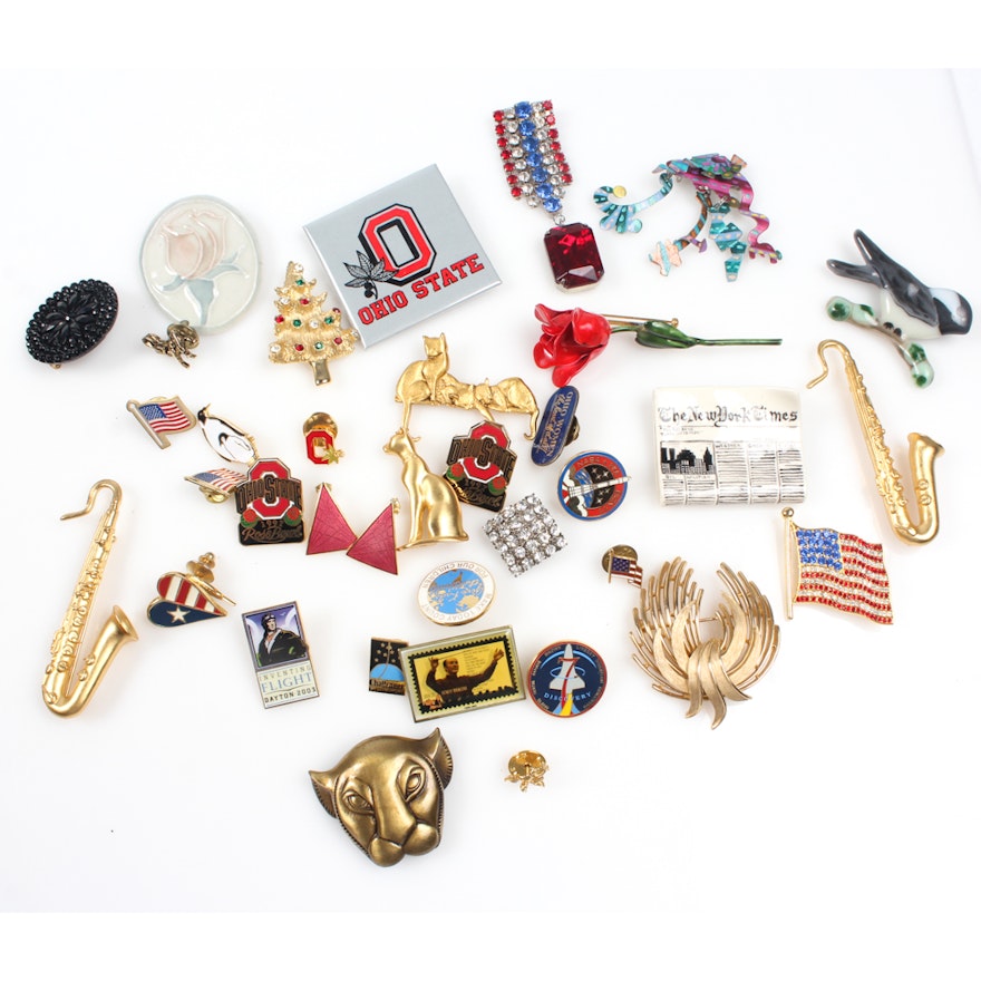 Vintage and Contemporary Brooches and Pins