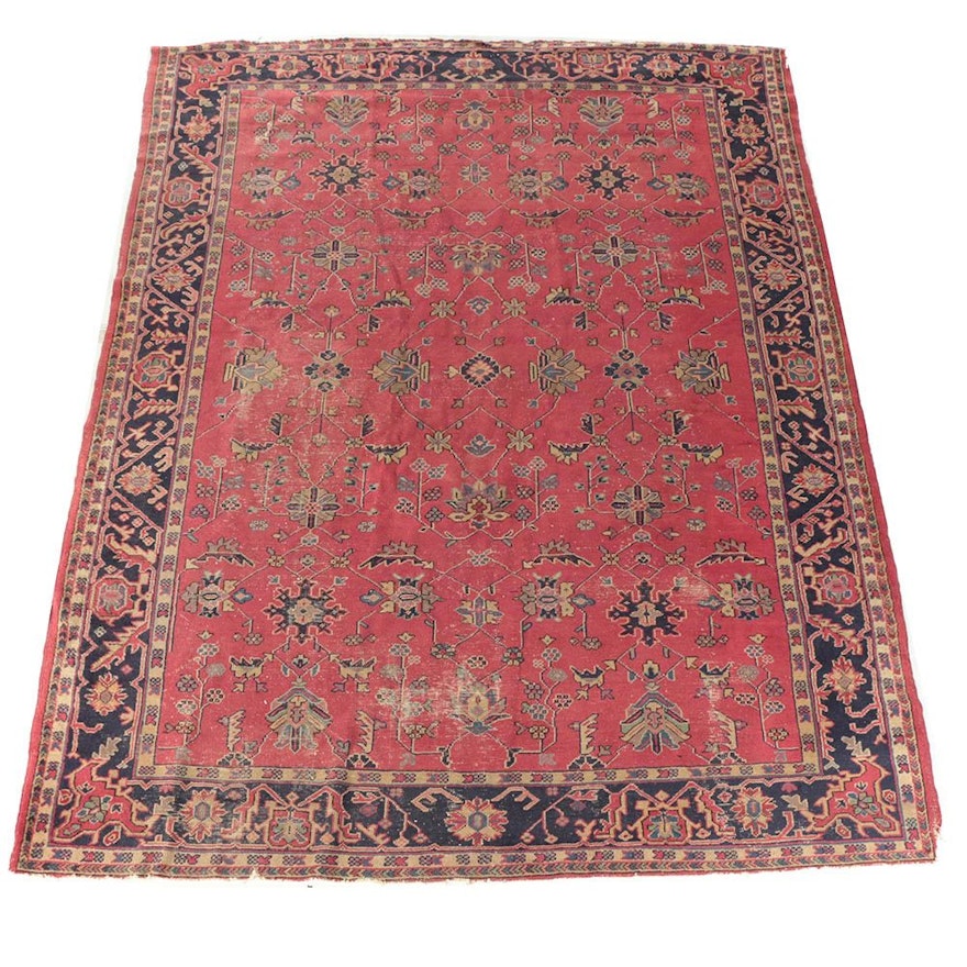 Antique Hand-Knotted Turkish Area Rug