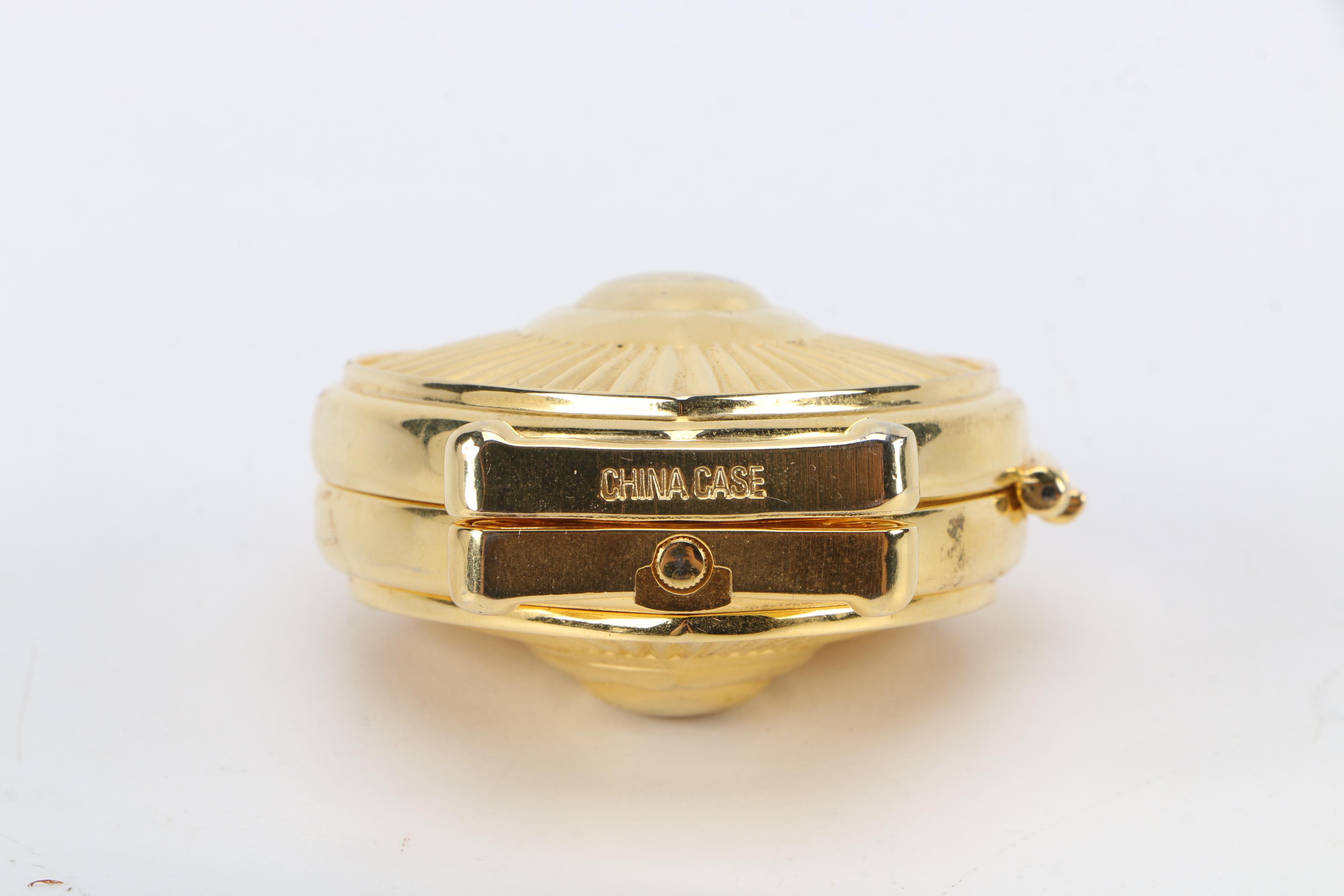 Timex and Gian Pini Gold-Toned Metal Desk Clocks