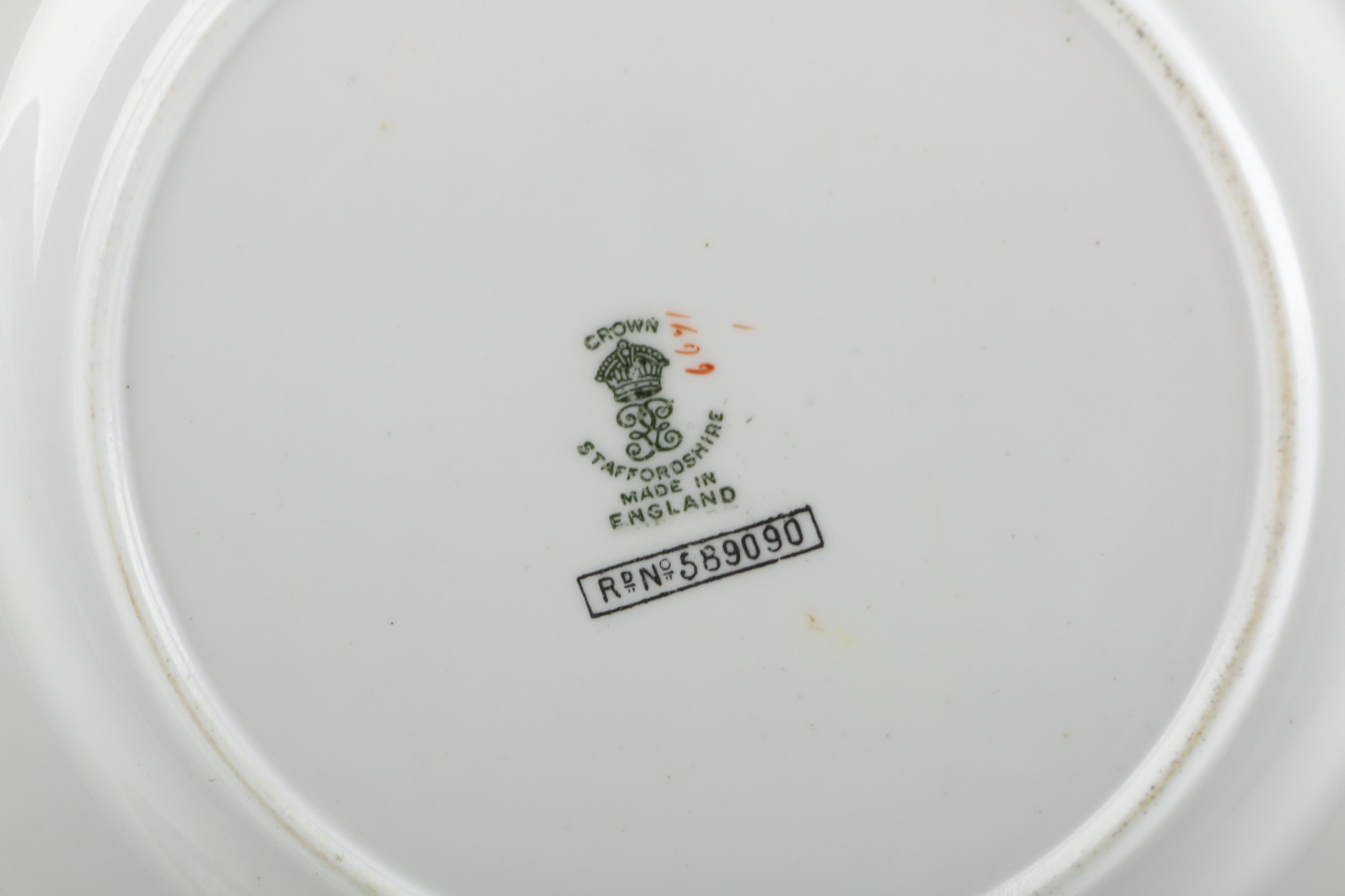 Antique Crown Staffordshire Chinoiserie Porcelain Plates ca. 1911-12