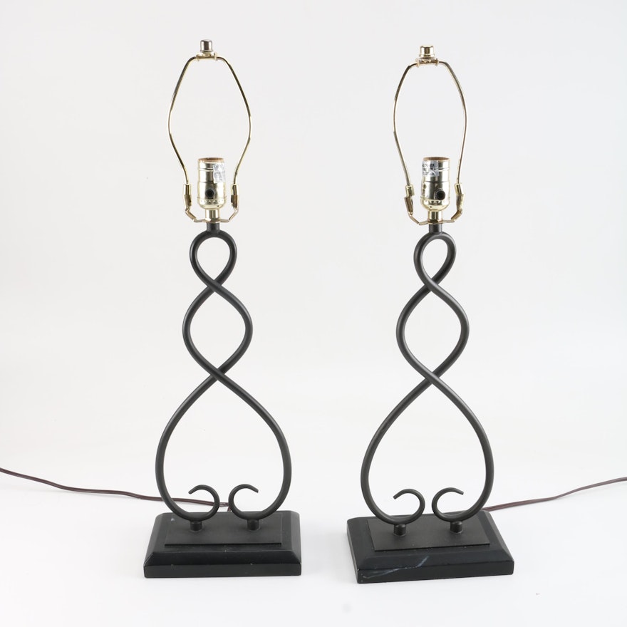 Pair of Metal Table Lamps