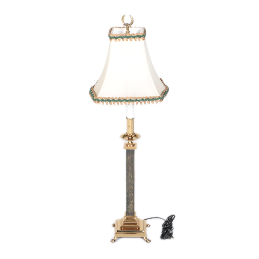 Federal-Style Table Lamp with Fabric Bell Shade