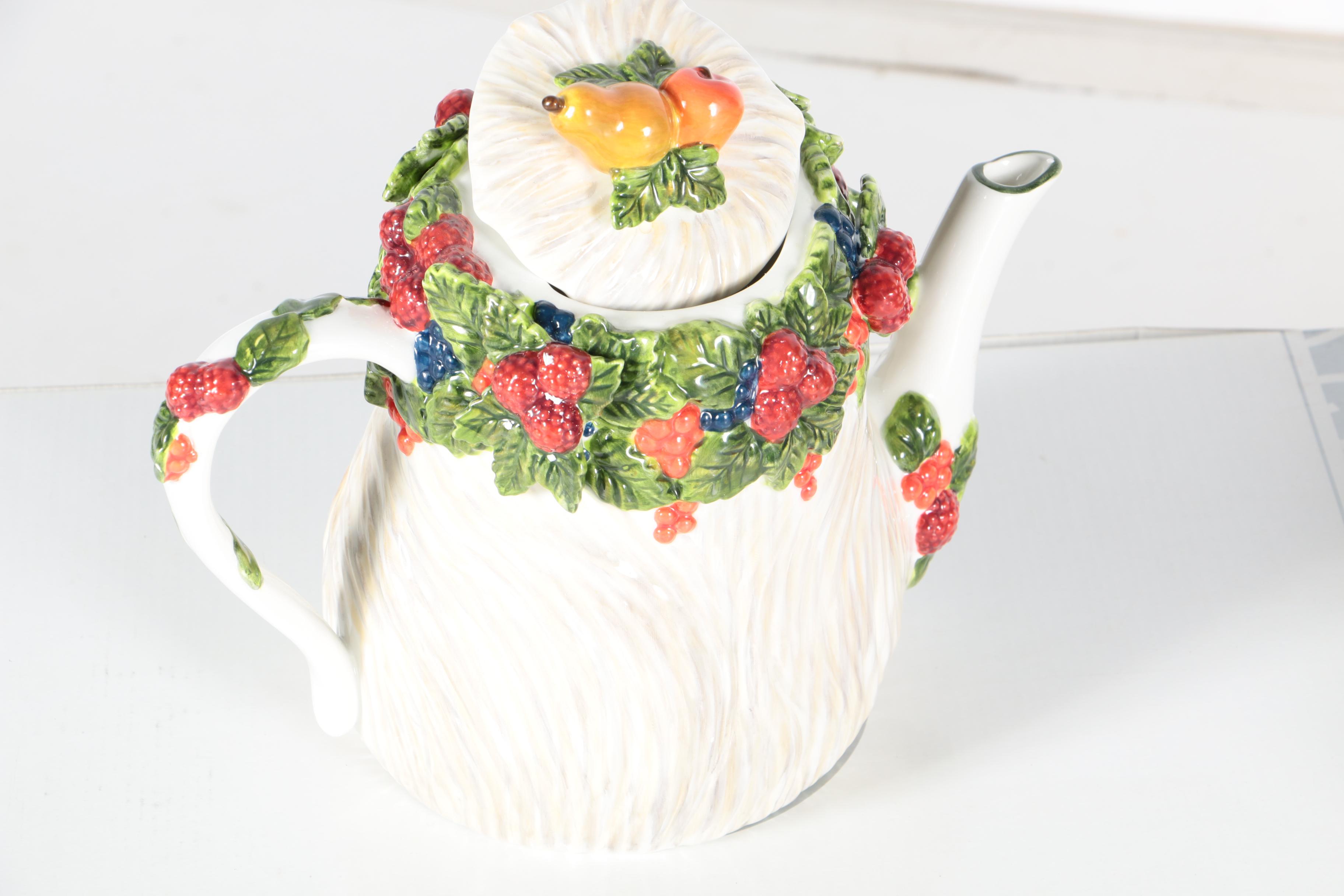 Department 56 Snowman Cider Server, Witch Candy Bowl and Santa Teapot