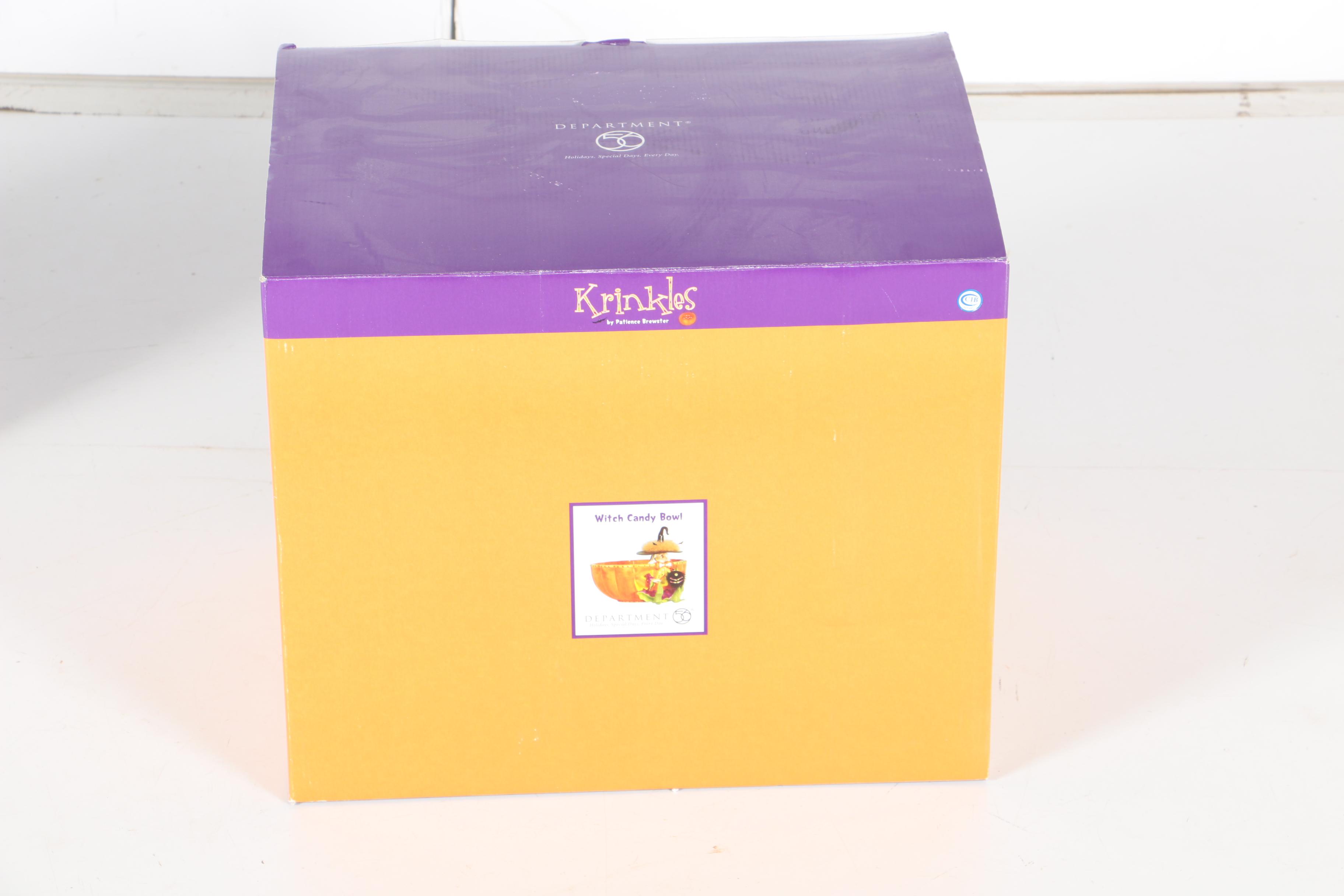 Department 56 Snowman Cider Server, Witch Candy Bowl and Santa Teapot