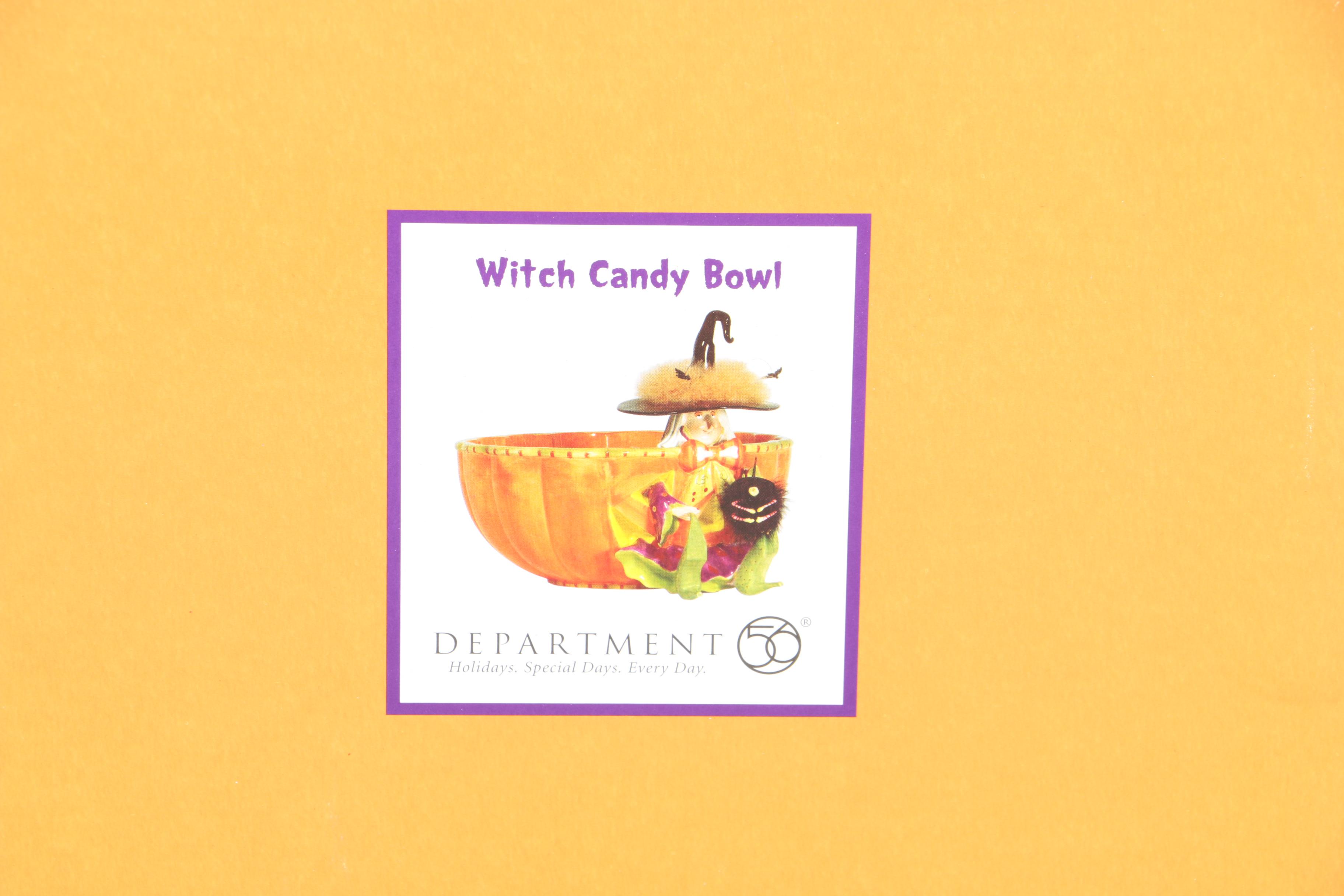 Department 56 Snowman Cider Server, Witch Candy Bowl and Santa Teapot